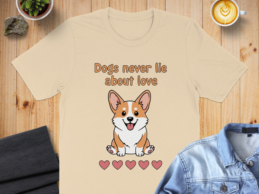 Dogs Never Lie About Love Cute Corgi Graphic T-shirt