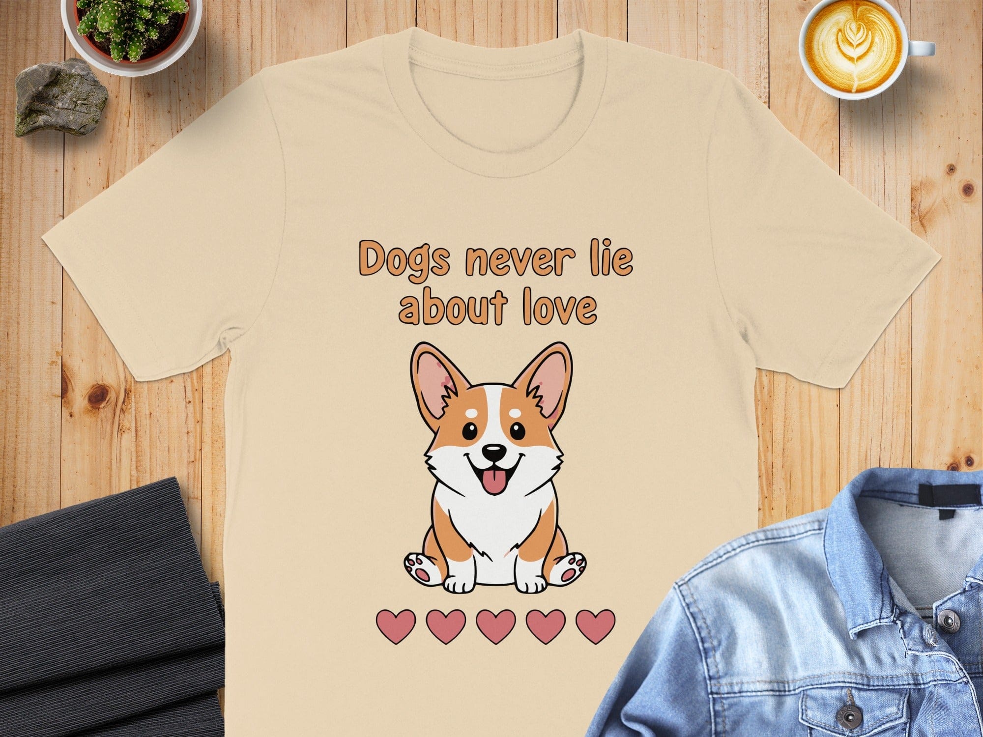 Dogs Never Lie About Love Cute Corgi Graphic T-shirt