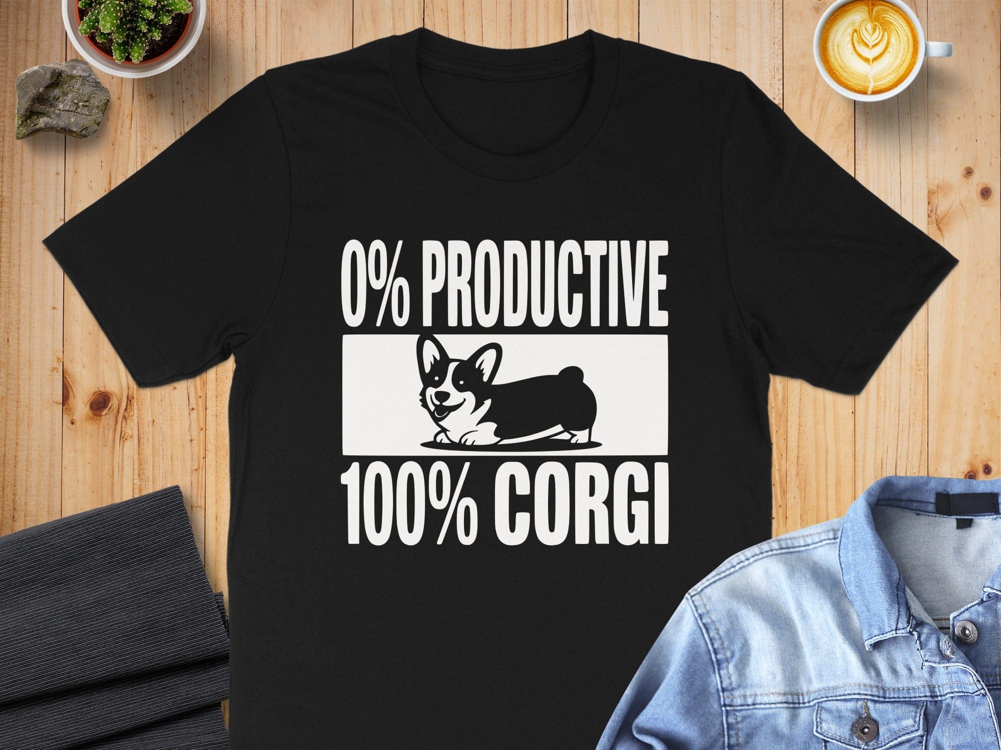 0% Productive 100% Corgi Funny T-Shirt