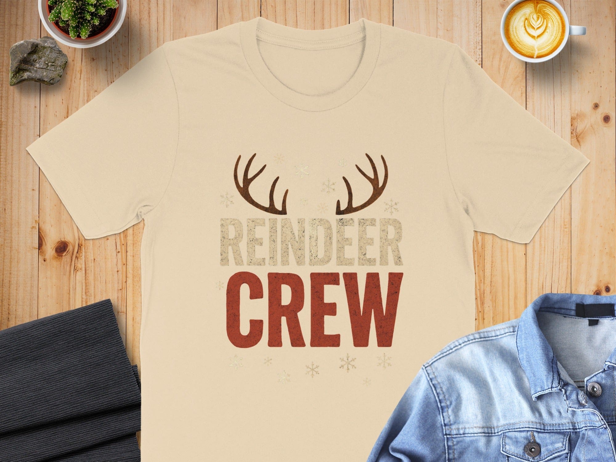 Festive Reindeer Crew Shirt for Holiday Celebrations