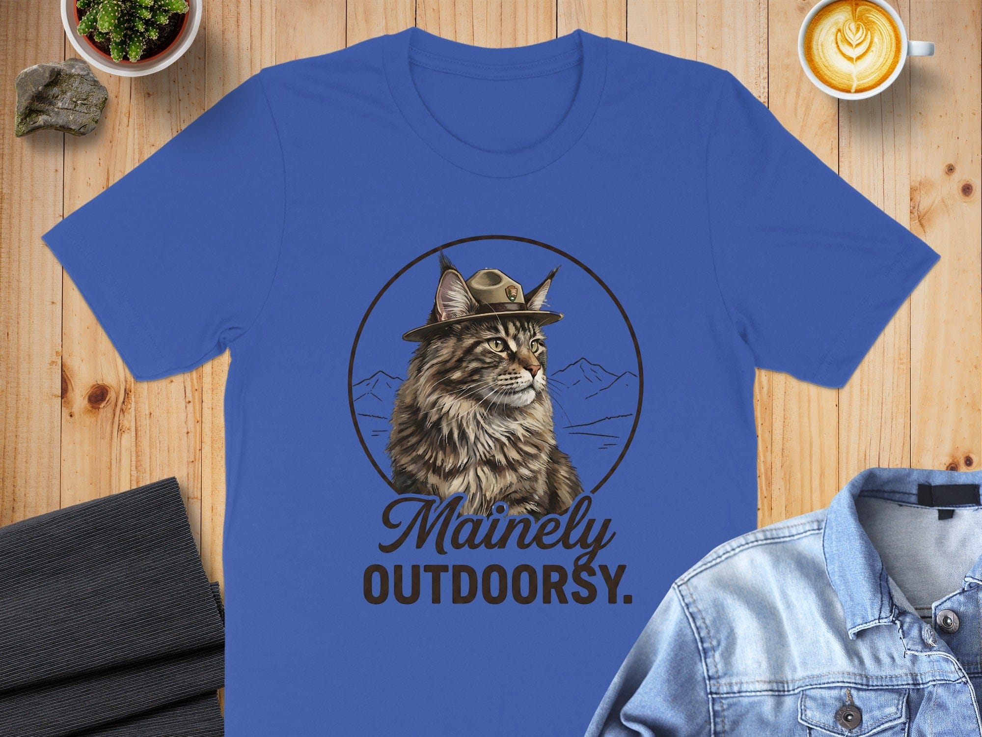 Mainly Outdoorsy Maine Coon Cat T-Shirt