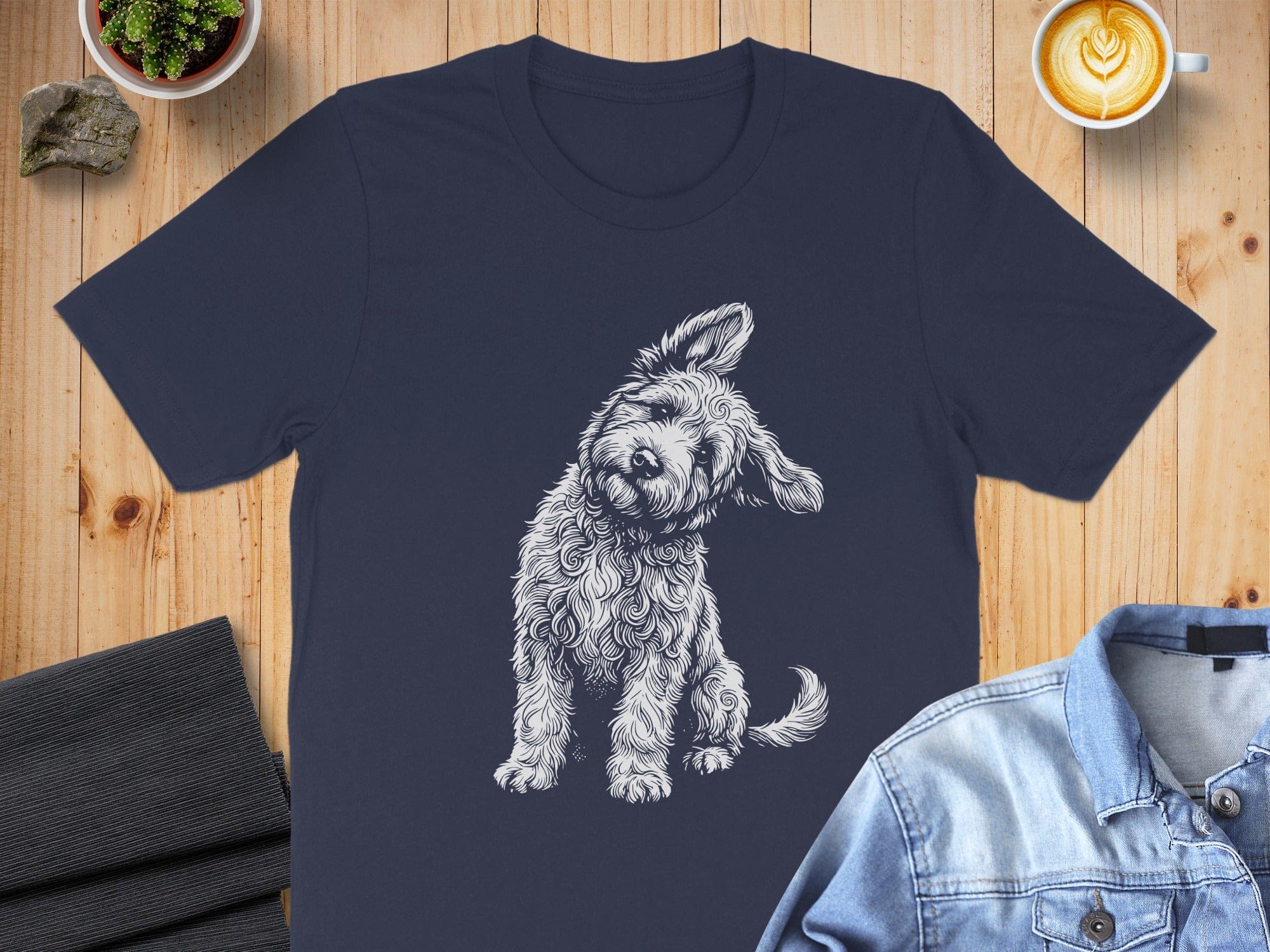 Adorable Playful Puppy Sketch Print T-Shirt Product