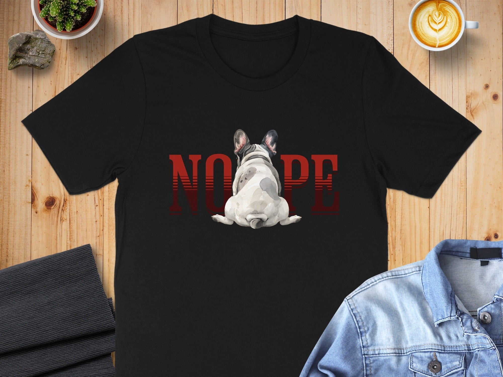 Nope Bulldog Graphic Tee with Attitude Shirt