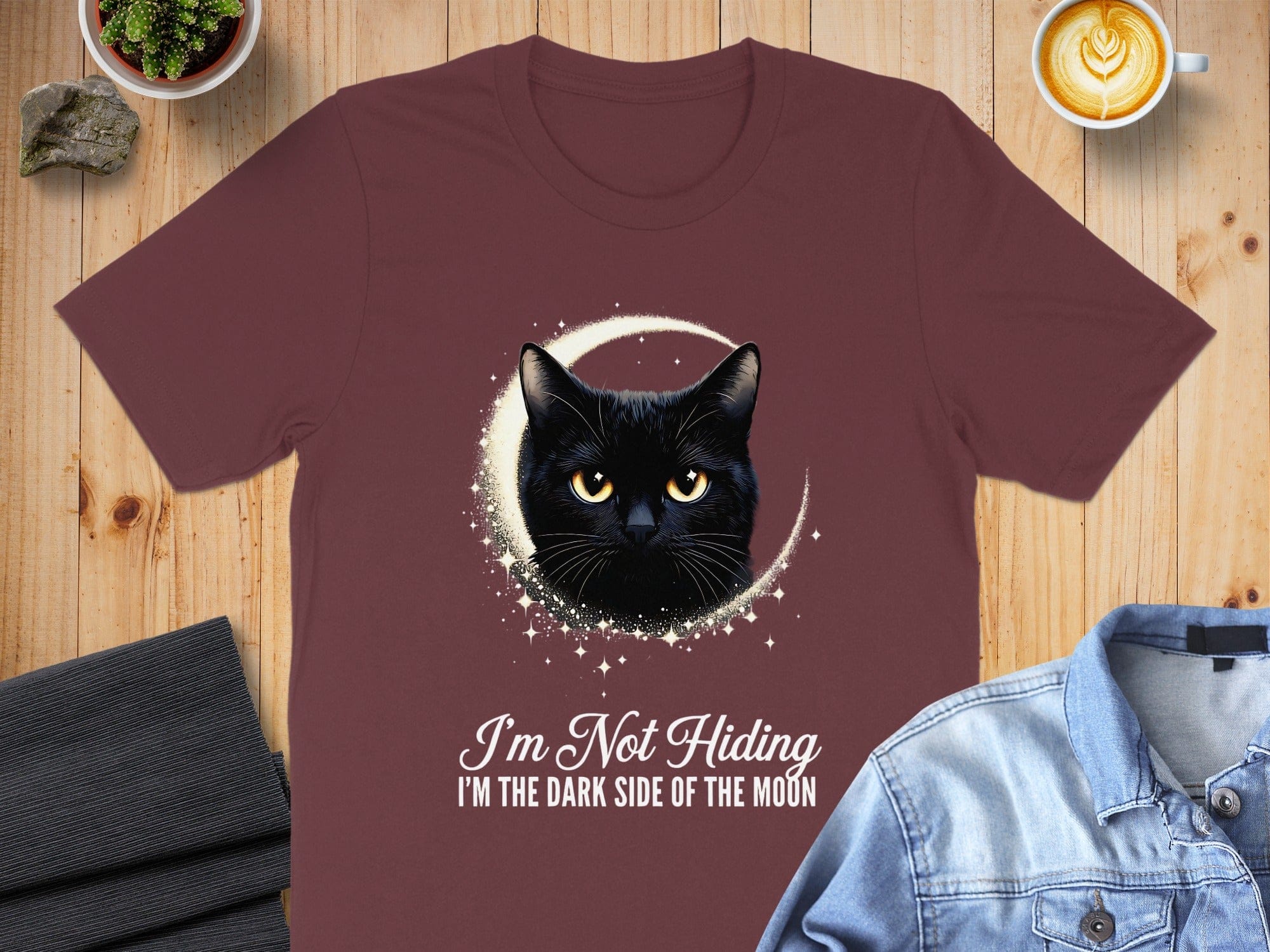 Moon Dark Side Cat T-Shirt
