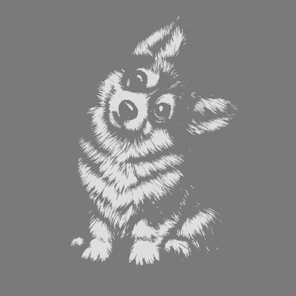 Adorable Sketch of Curious Puppy Art Product