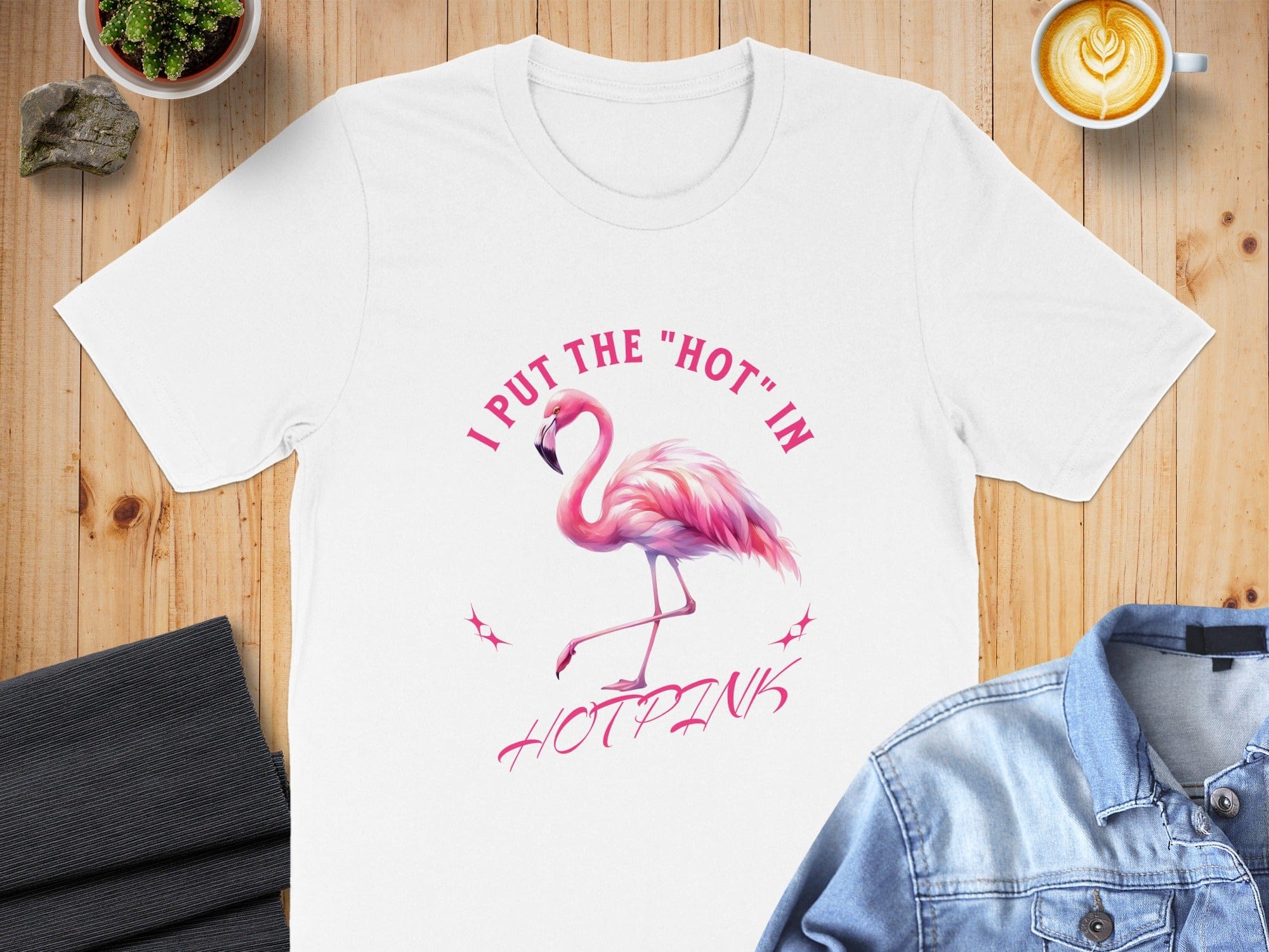 I Put the Hot in Hotpink Graphic Flamingo T-shirt