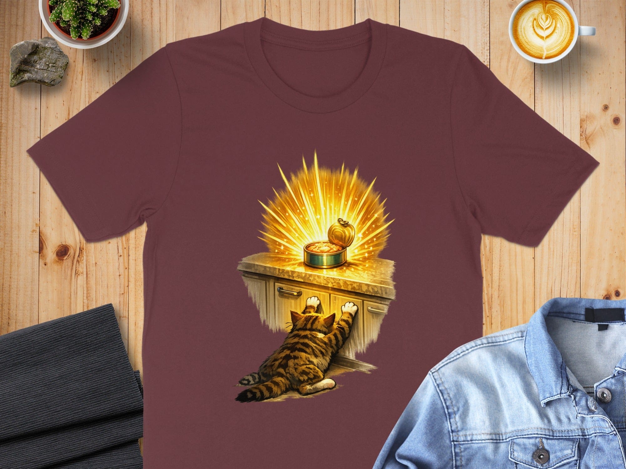 Cat Reaching for Glowing Can Graphic T-Shirt Product