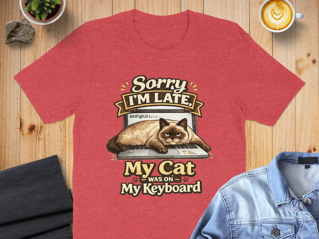 Sorry I'm Late My Cat Was on My Keyboard T-shirt
