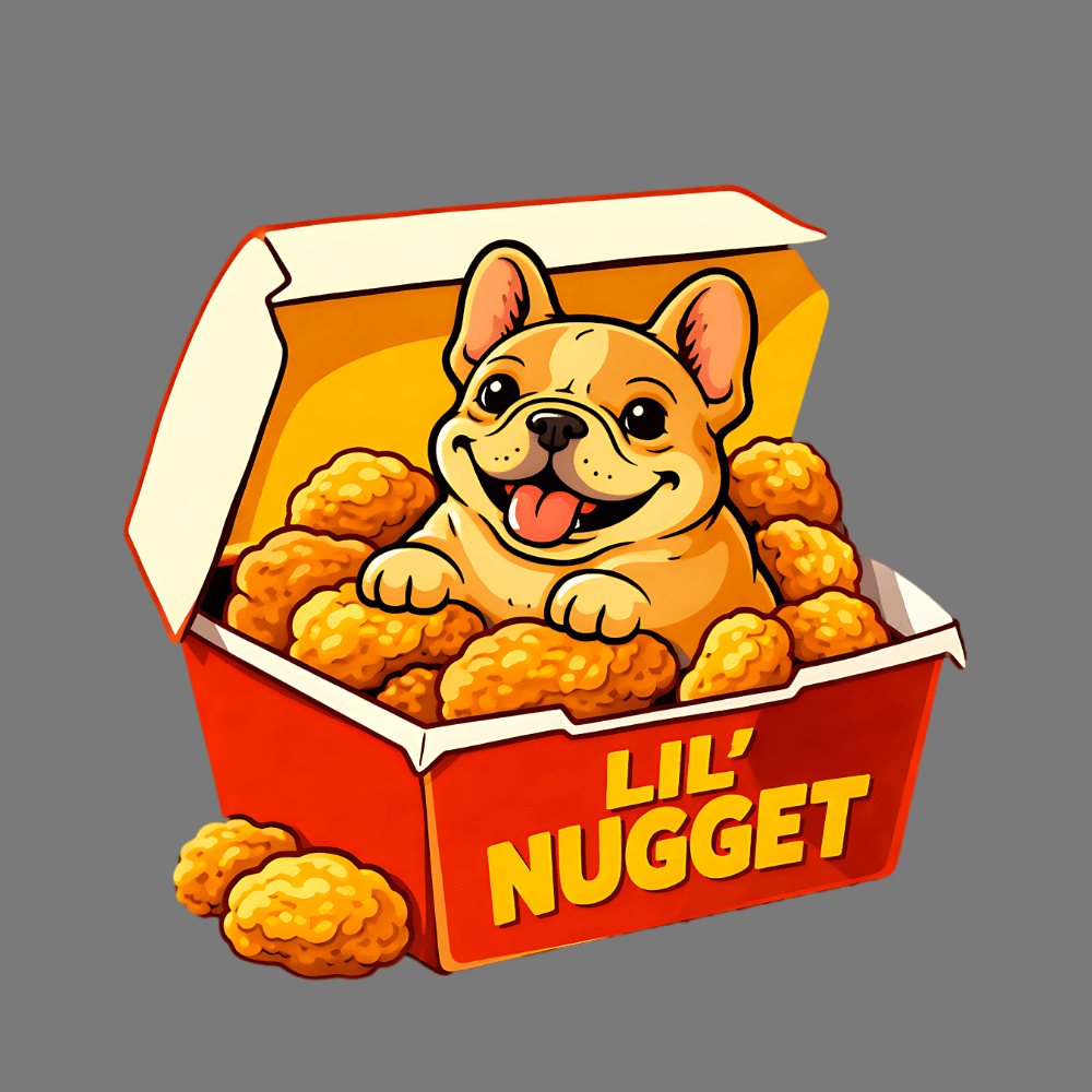 Lil' Nugget Cute Dog in Nugget Box Illustration Print