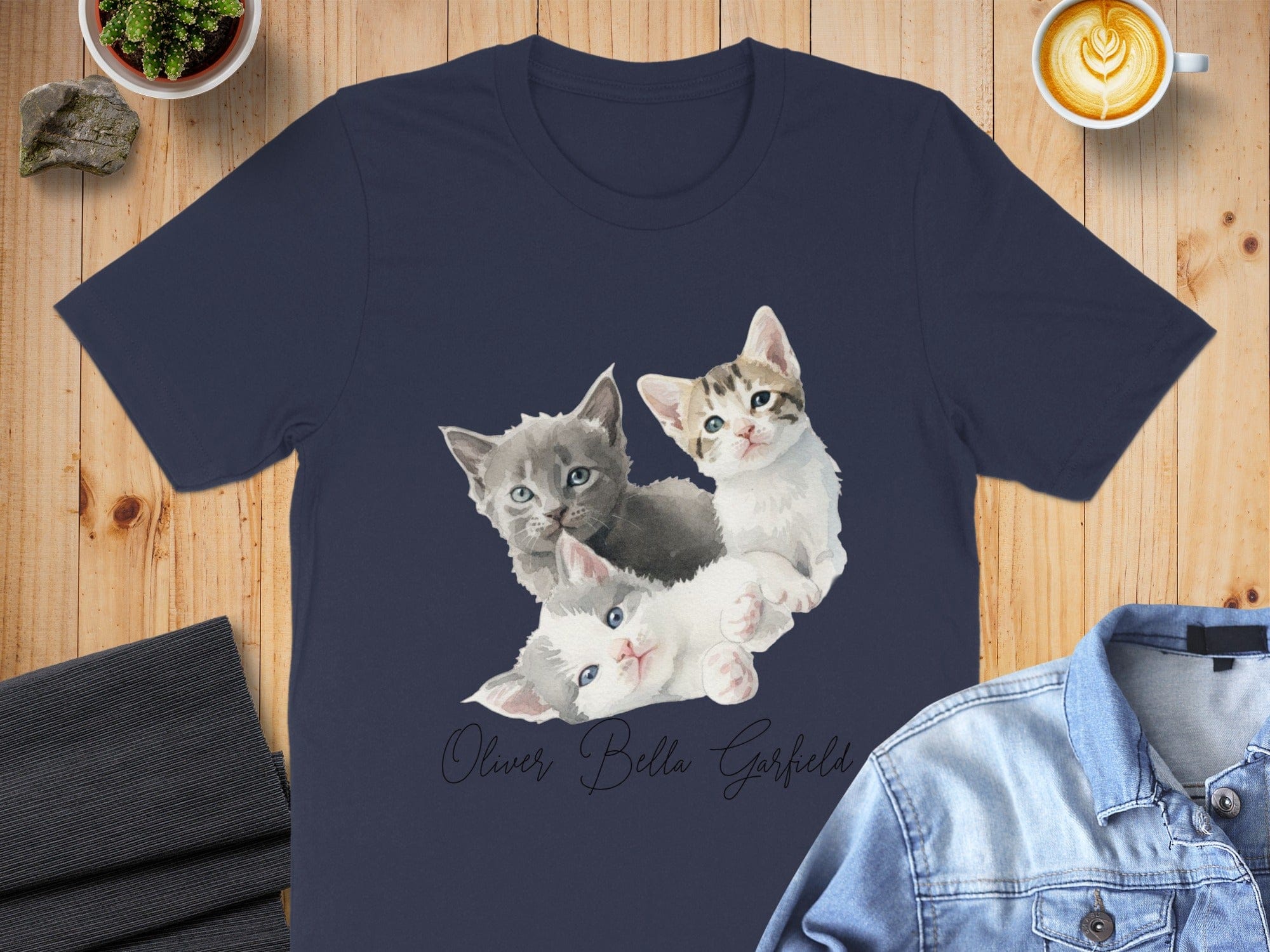Adorable Trio of Kittens Oliver Bella Garfield Shirt
