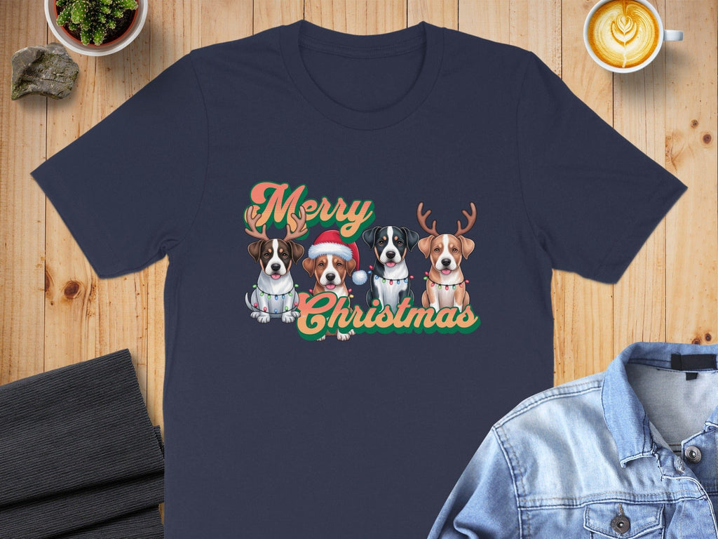Merry Christmas Dogs Festive Graphic T-shirt