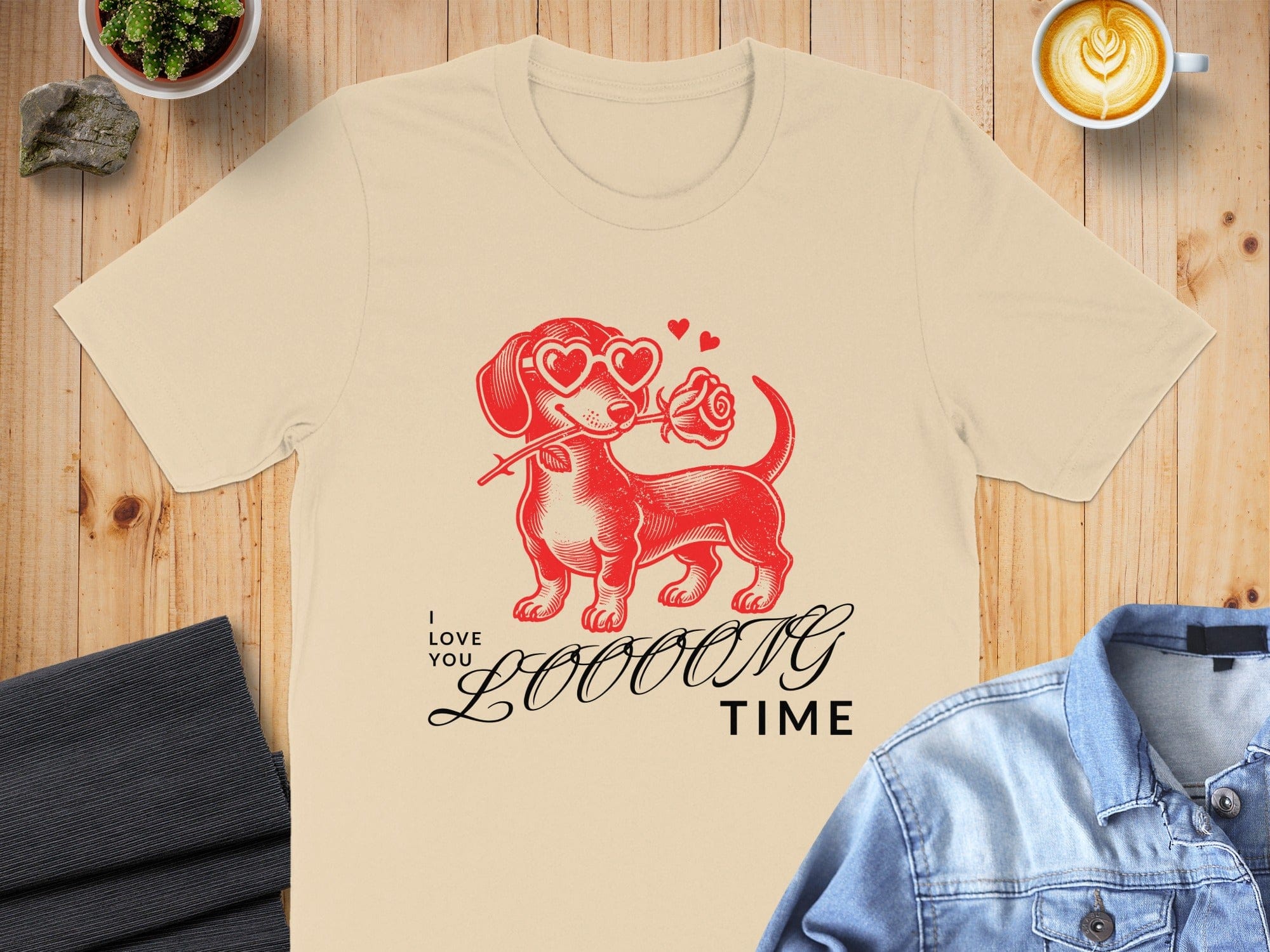 I Love You Long Time Dachshund Valentine's Shirt