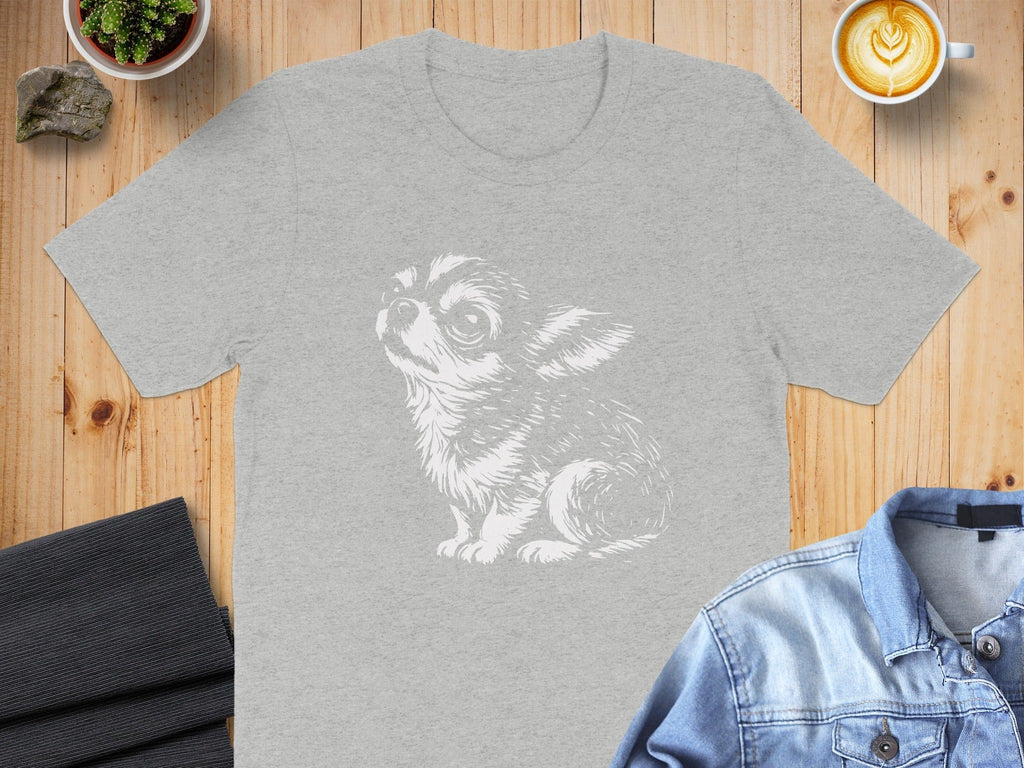 Detailed Chihuahua Dog Design on Grey T-shirt Product