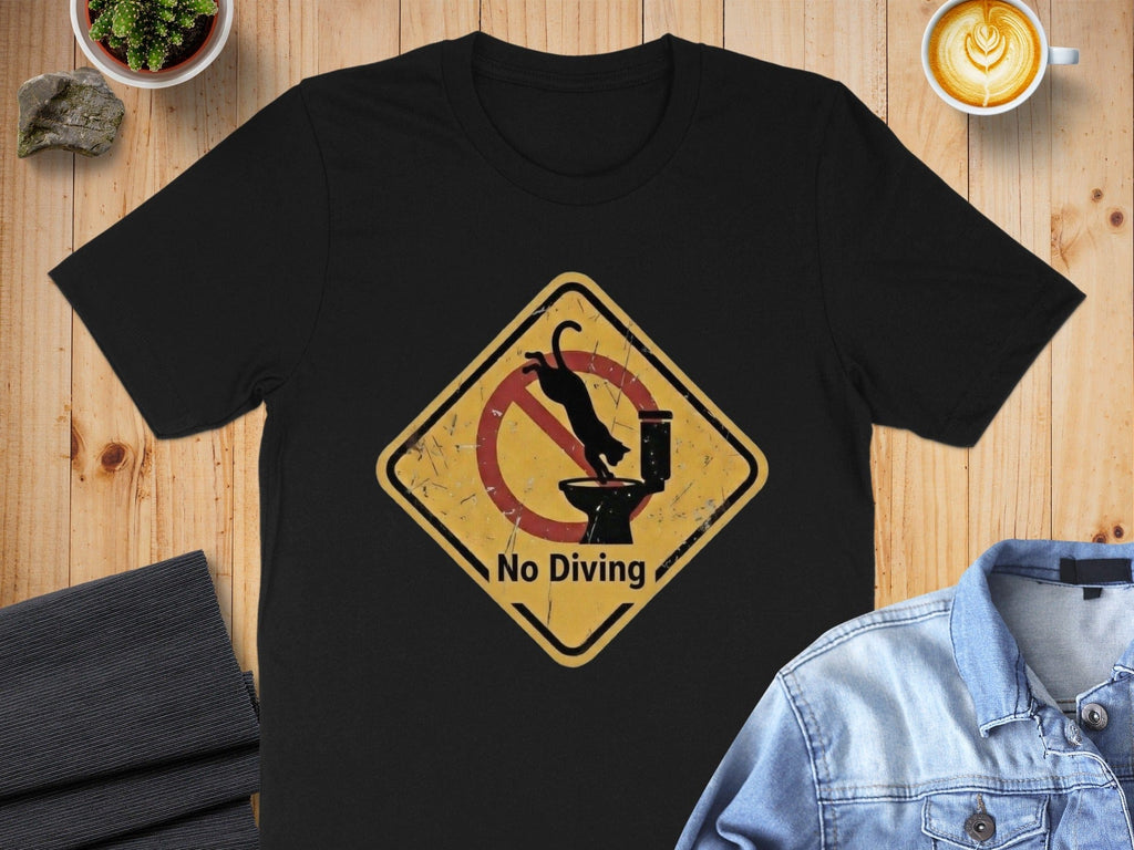Funny No Diving Sign T-shirt Perfect for Humor Lovers