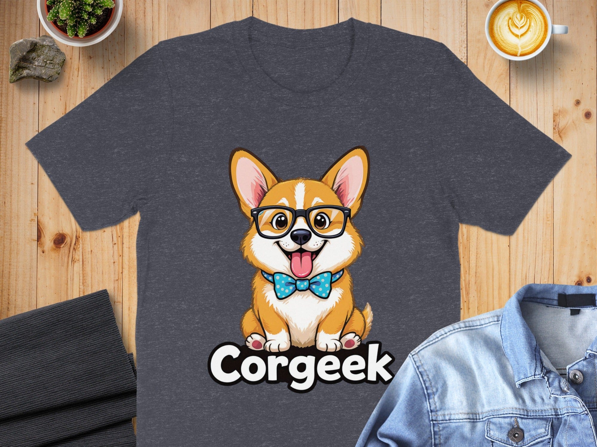 Corgi with Glasses and Bowtie Graphic T-Shirt product