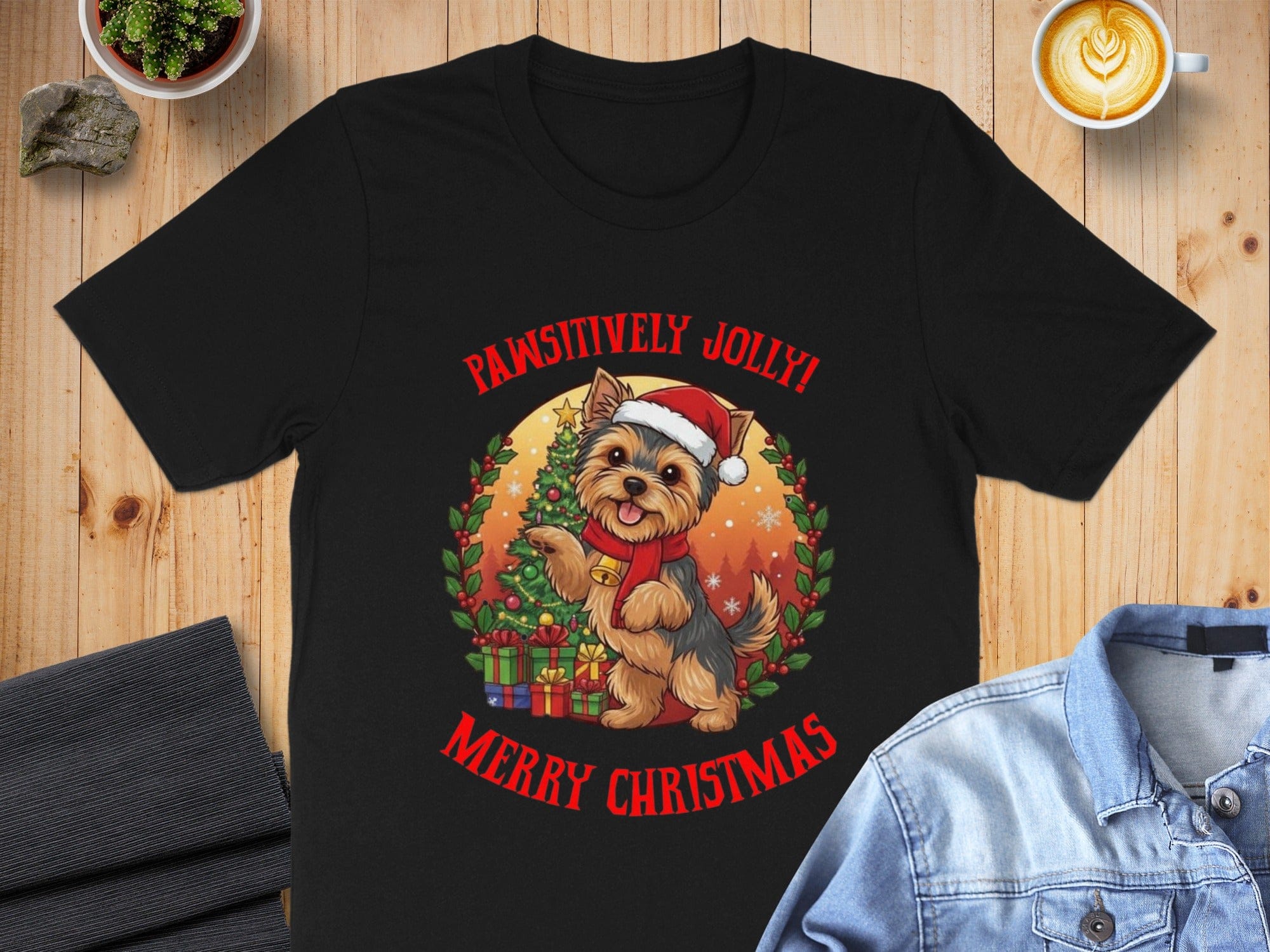 Cute Pawsitively Jolly Merry Christmas Dog Shirt