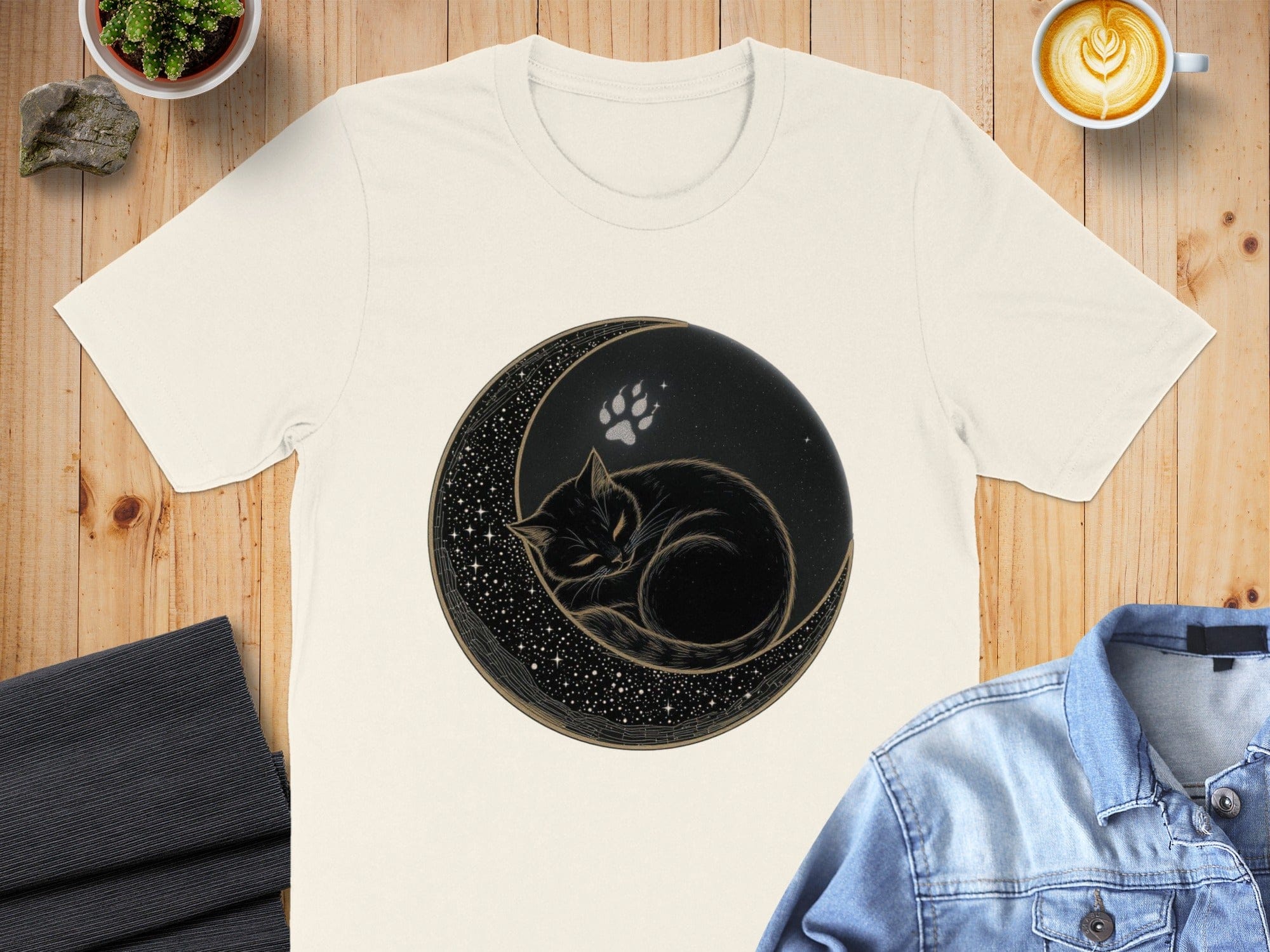 Black Cat Moon Design Graphic Tee product