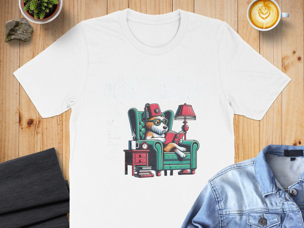 Cool Dachshund Dog Reading Graphic T-Shirt