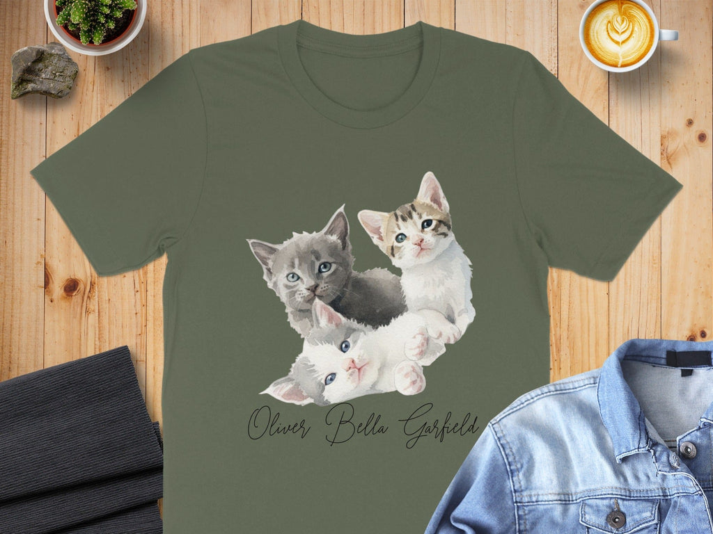 Cute Kittens Oliver Bella Garfield Graphic T-shirt