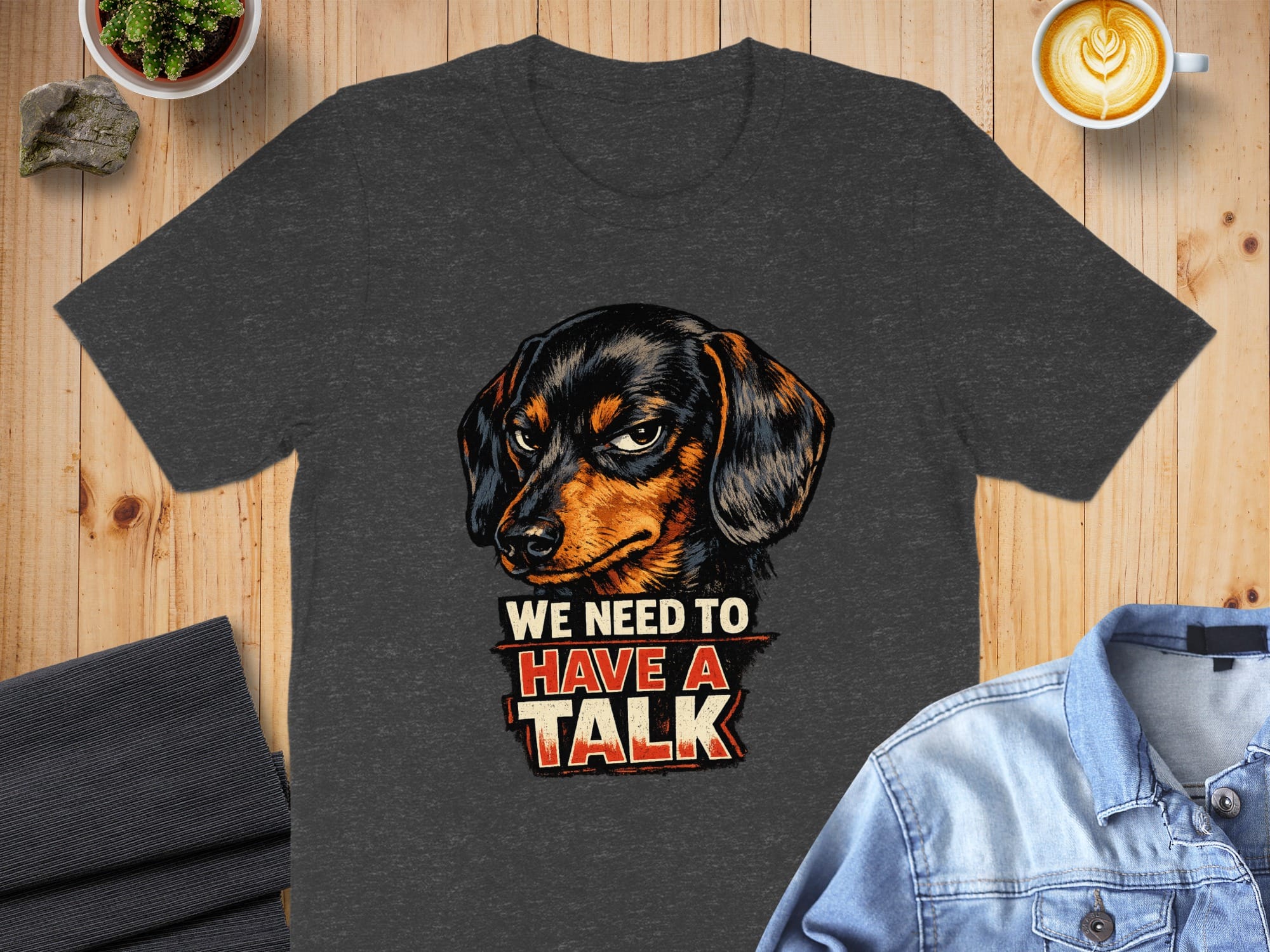 We Need To Have A Talk Funny Dog Graphic Tee Shirt