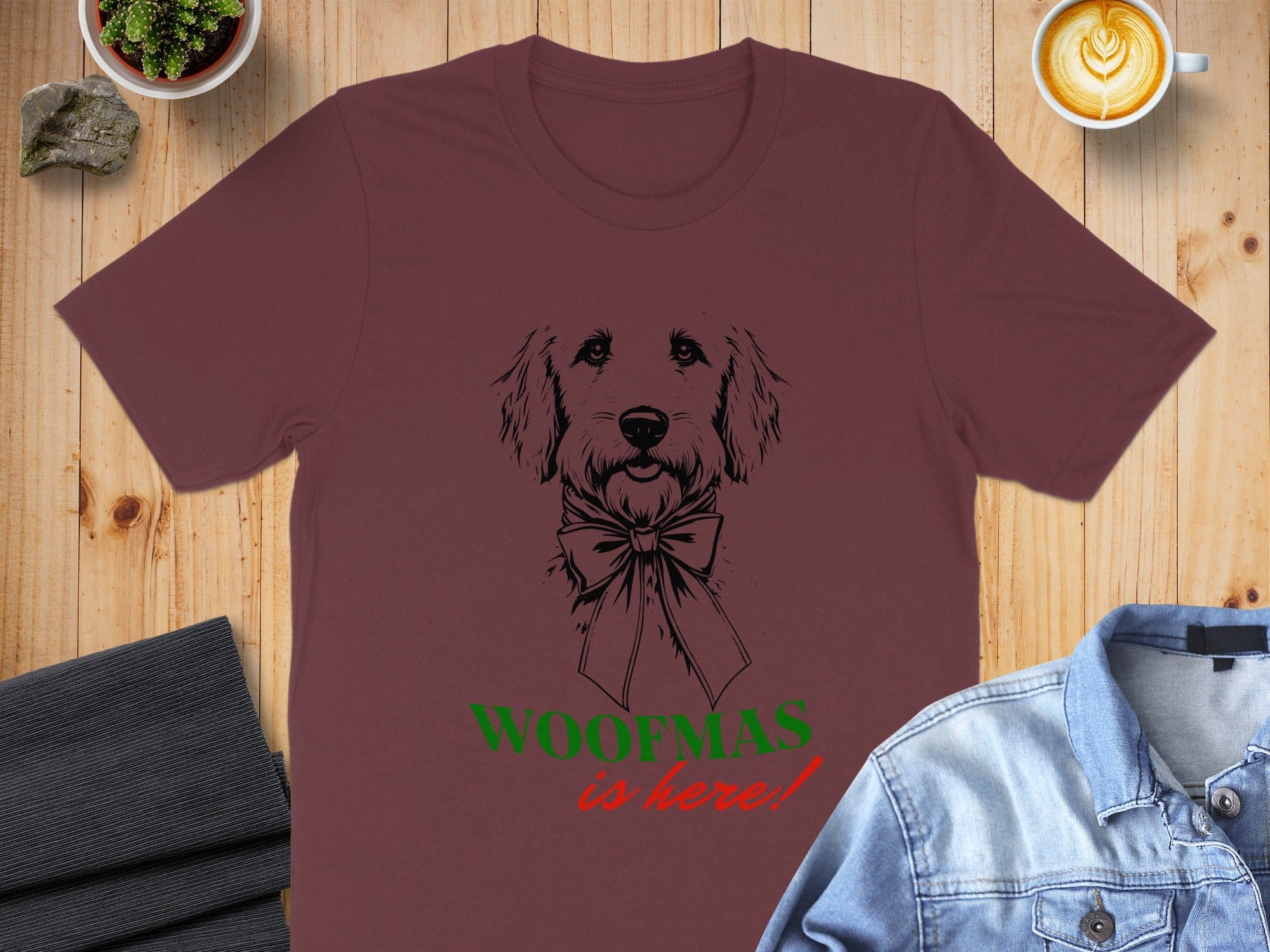 Woofmas is Here Festive Christmas Dog Graphic Shirt