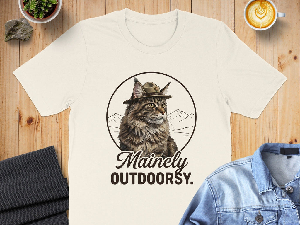 Mainly Outdoorsy Maine Coon Cat T-Shirt