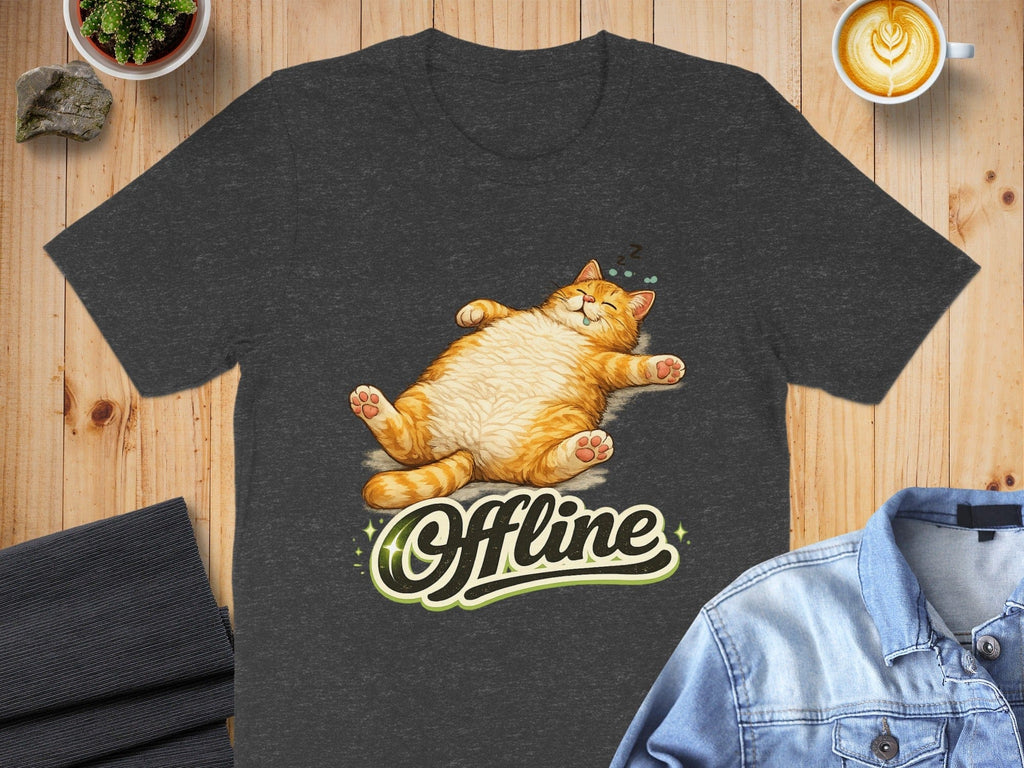 Cute Sleeping Cat Offline Graphic T-Shirt