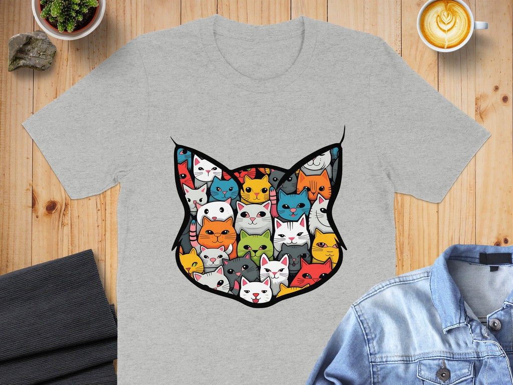 Colorful Cartoon Cats Illustration Design T-Shirt