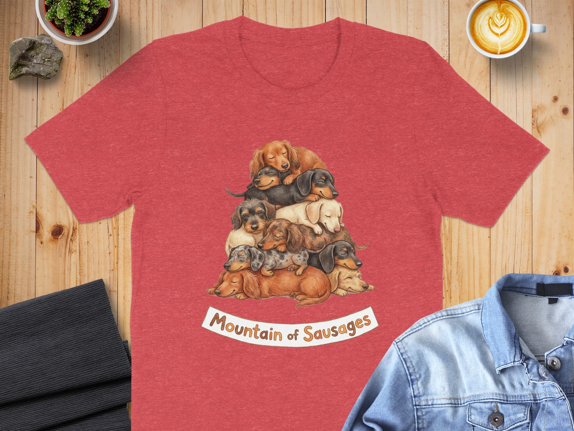 Mountain of Sausages Cute Dog T-Shirt for Dog Lovers