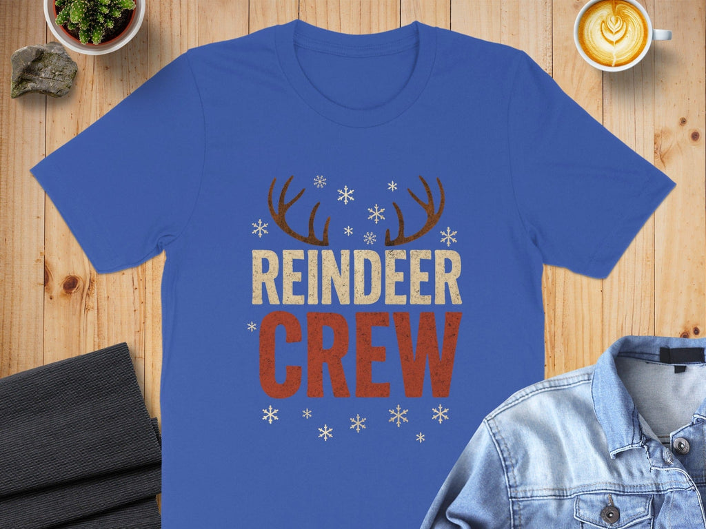 Reindeer Crew Graphic Tee Christmas Holiday Shirt
