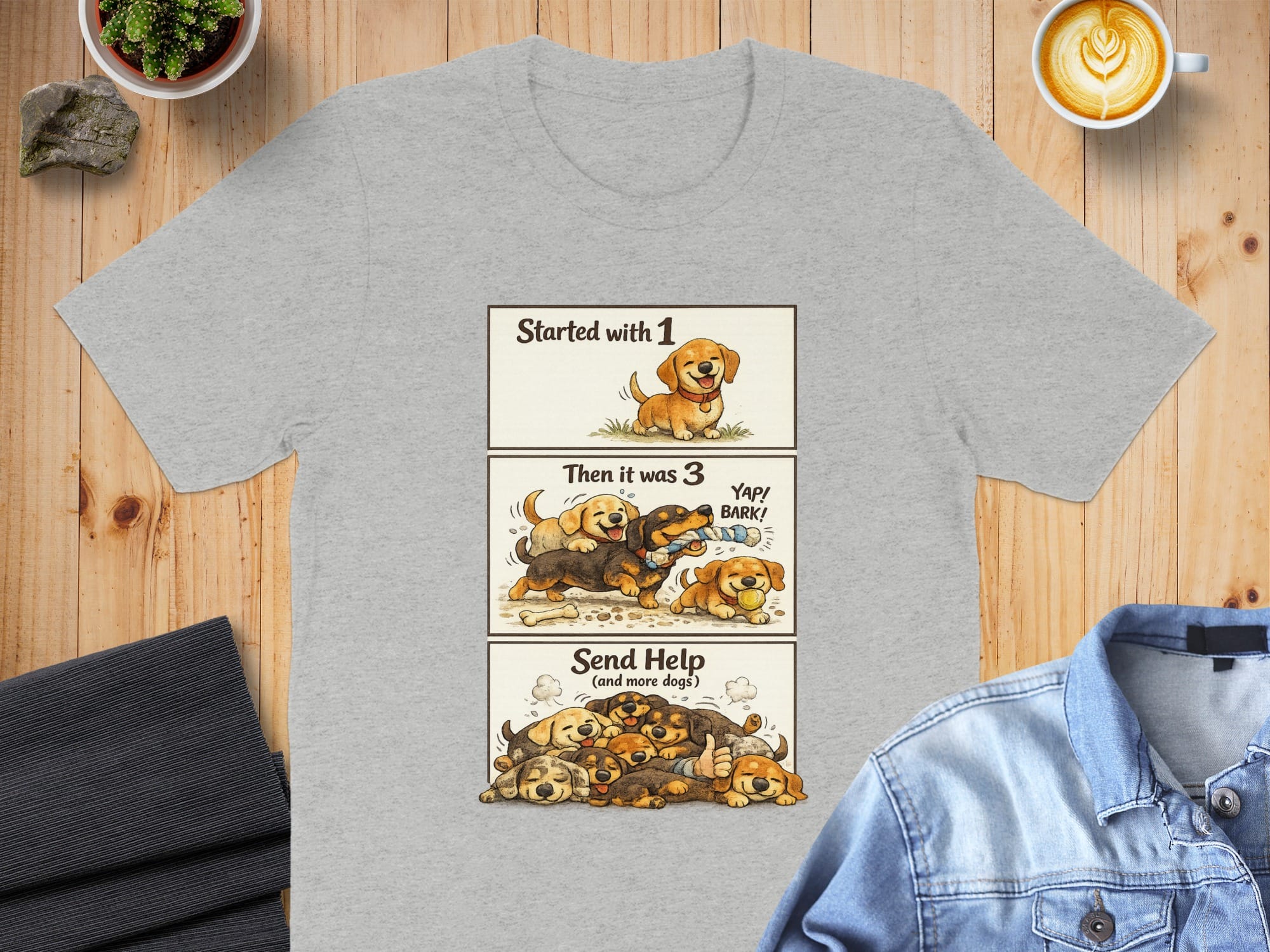 Started with 1 Then it was 3 Send Help Funny Dog Shirt