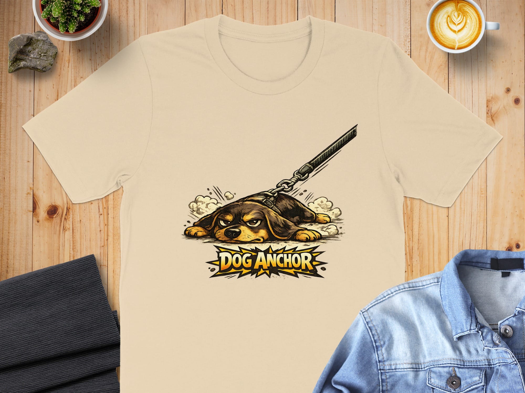 Dog Anchor Graphic T-Shirt for Casual Wear