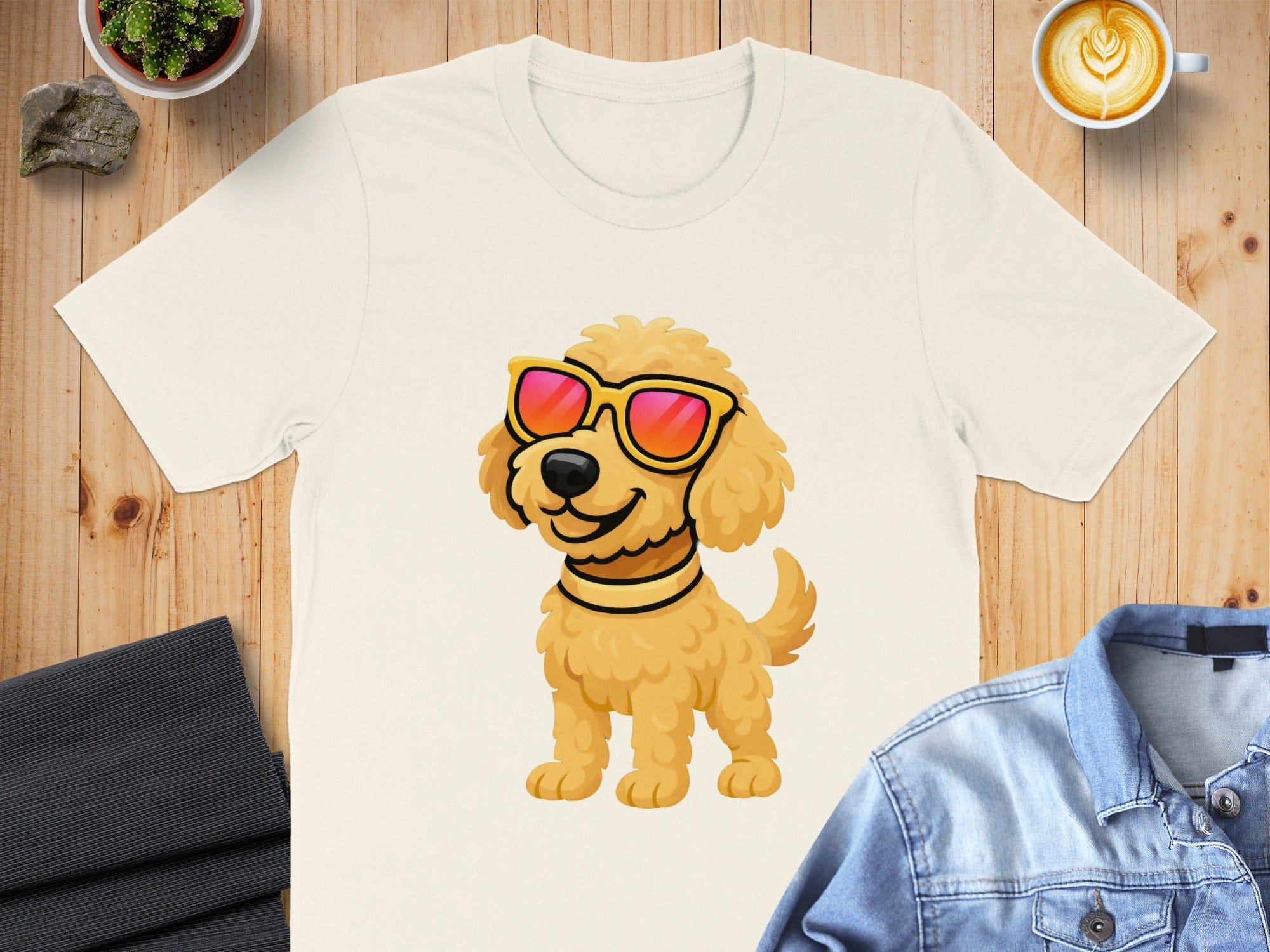 Cute Dog With Sunglasses Graphic T-Shirt