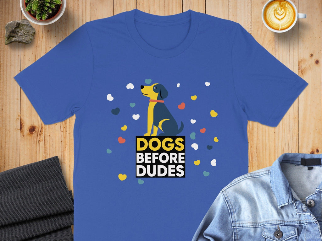 Dogs Before Dudes Heart Confetti T-shirt