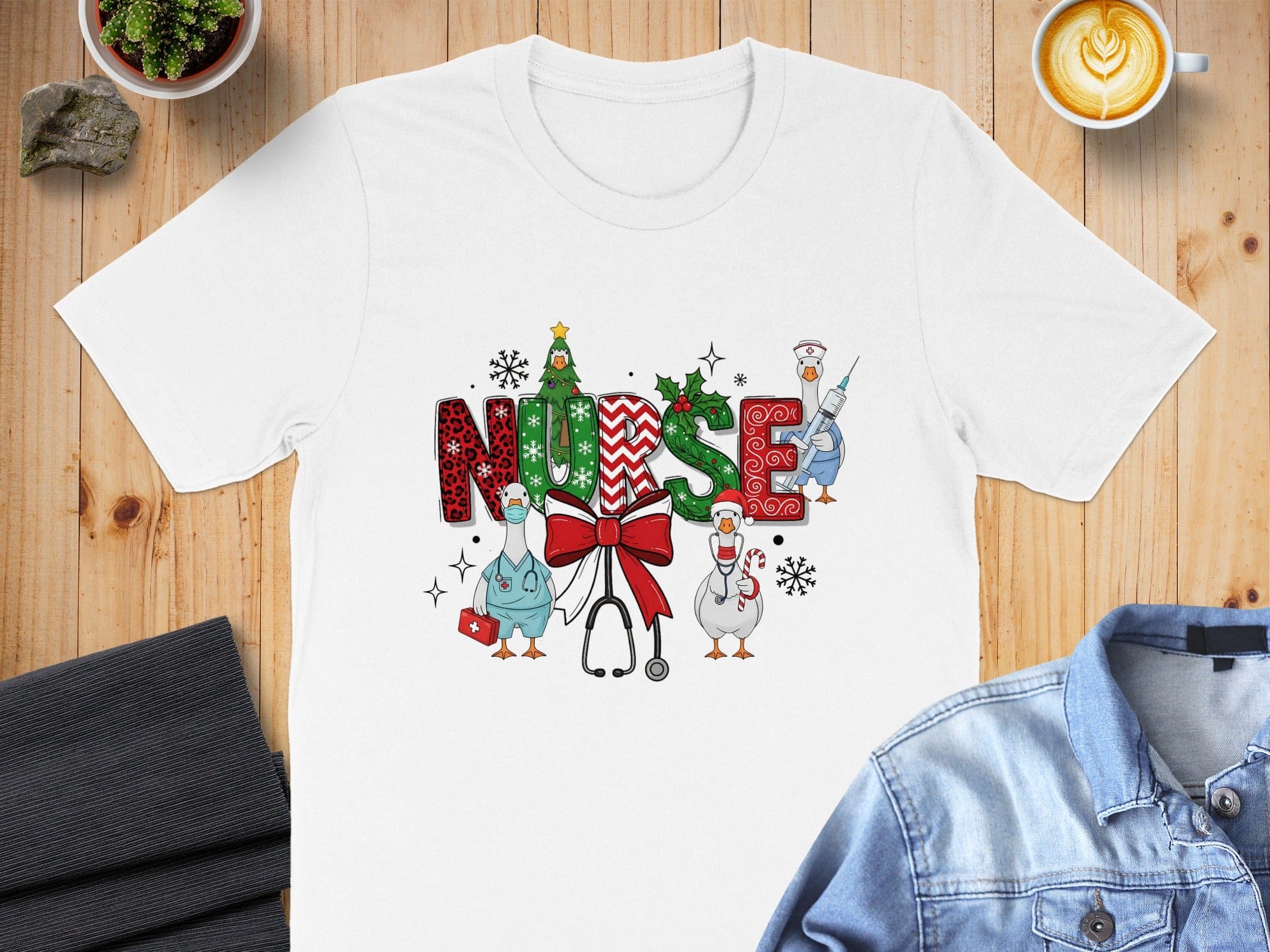 Festive Nurse Graphic Tee With Holiday Theme