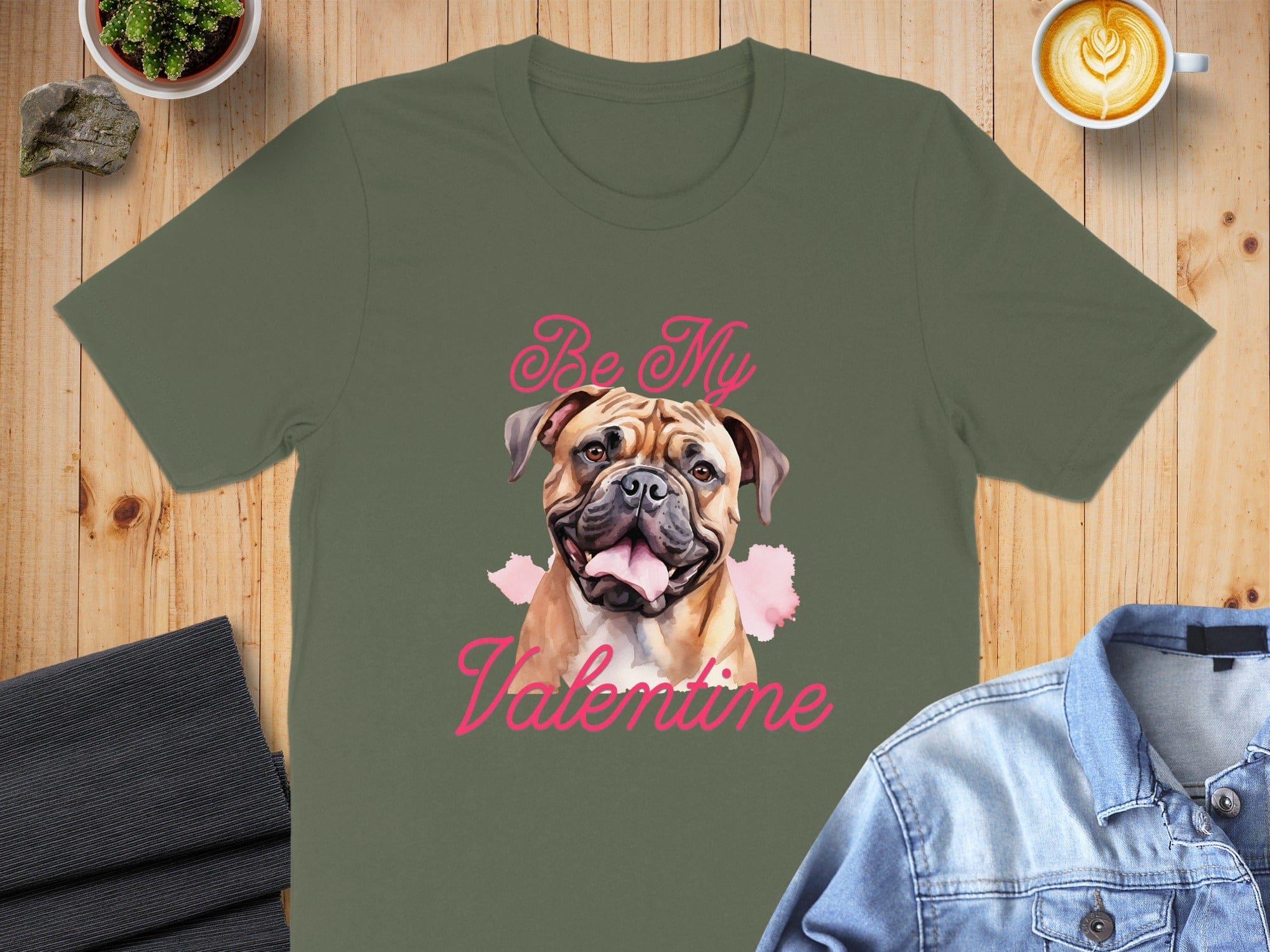 Be My Valentine Bulldog Graphic T-Shirt