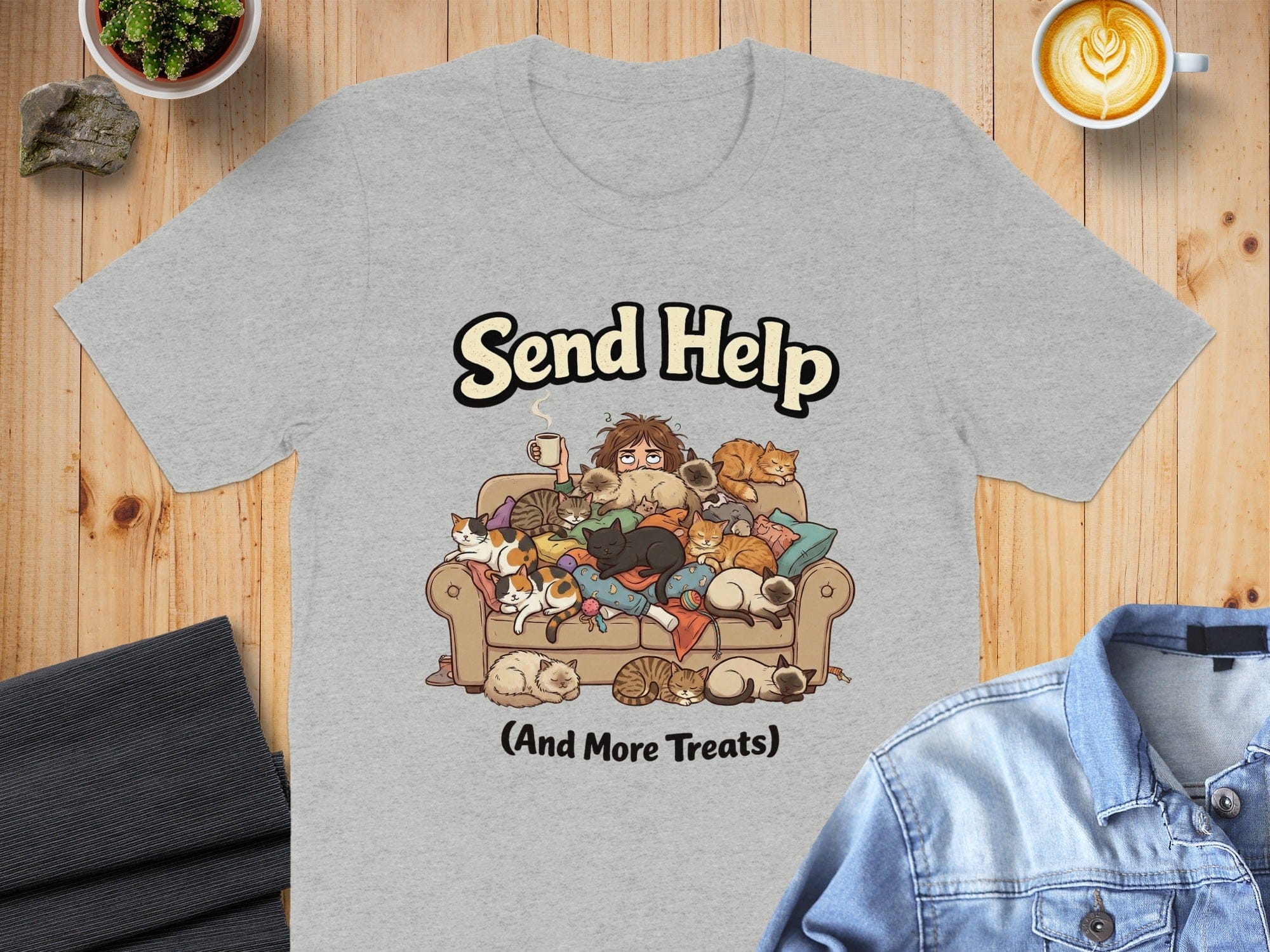 Send Help And More Treats Cat Lover T-shirt