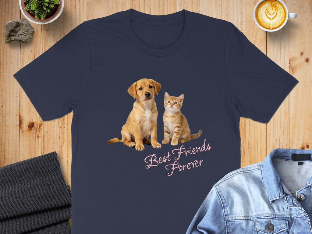 Best Friends Forever Puppy and Kitten Graphic Tee