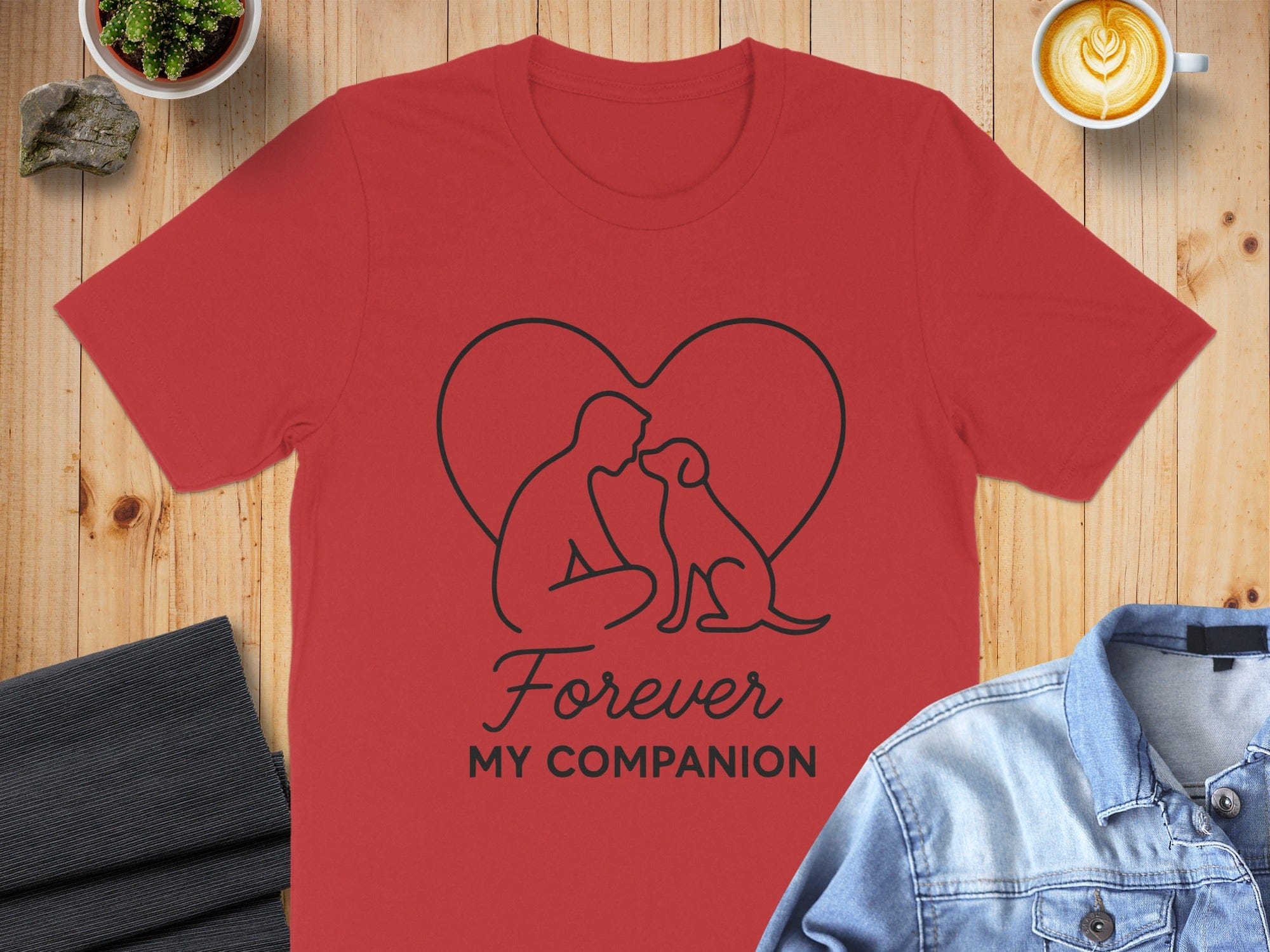 Forever My Companion Heart Design T-shirt