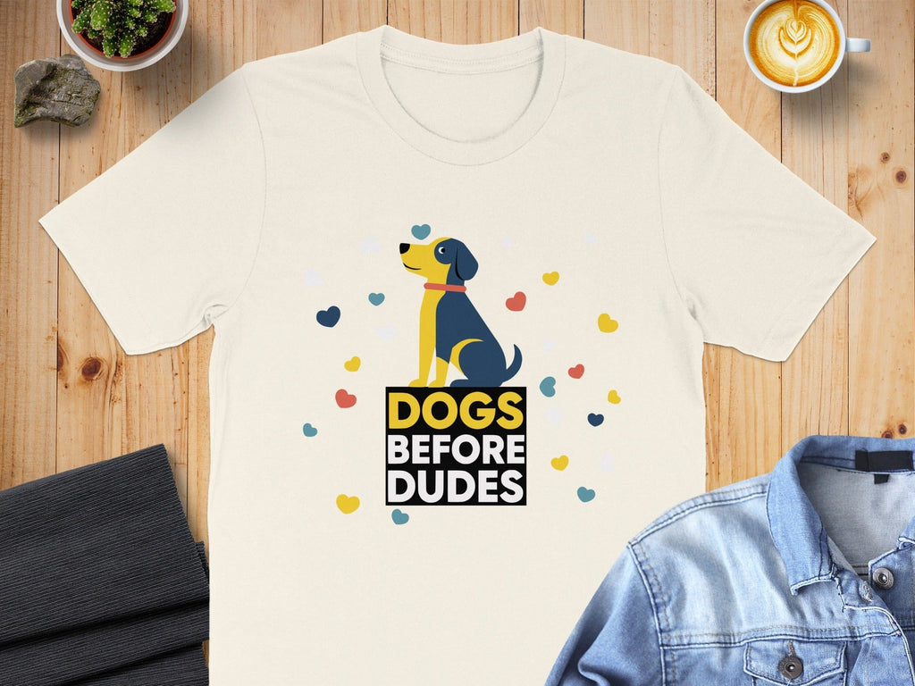 Dogs Before Dudes Cute Casual T-Shirt for Pet Lovers