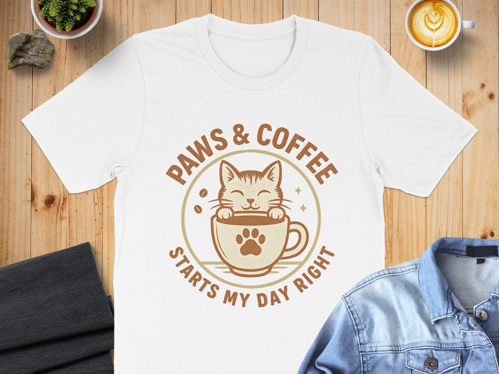 Paws and Coffee Starts My Day Right T-Shirt