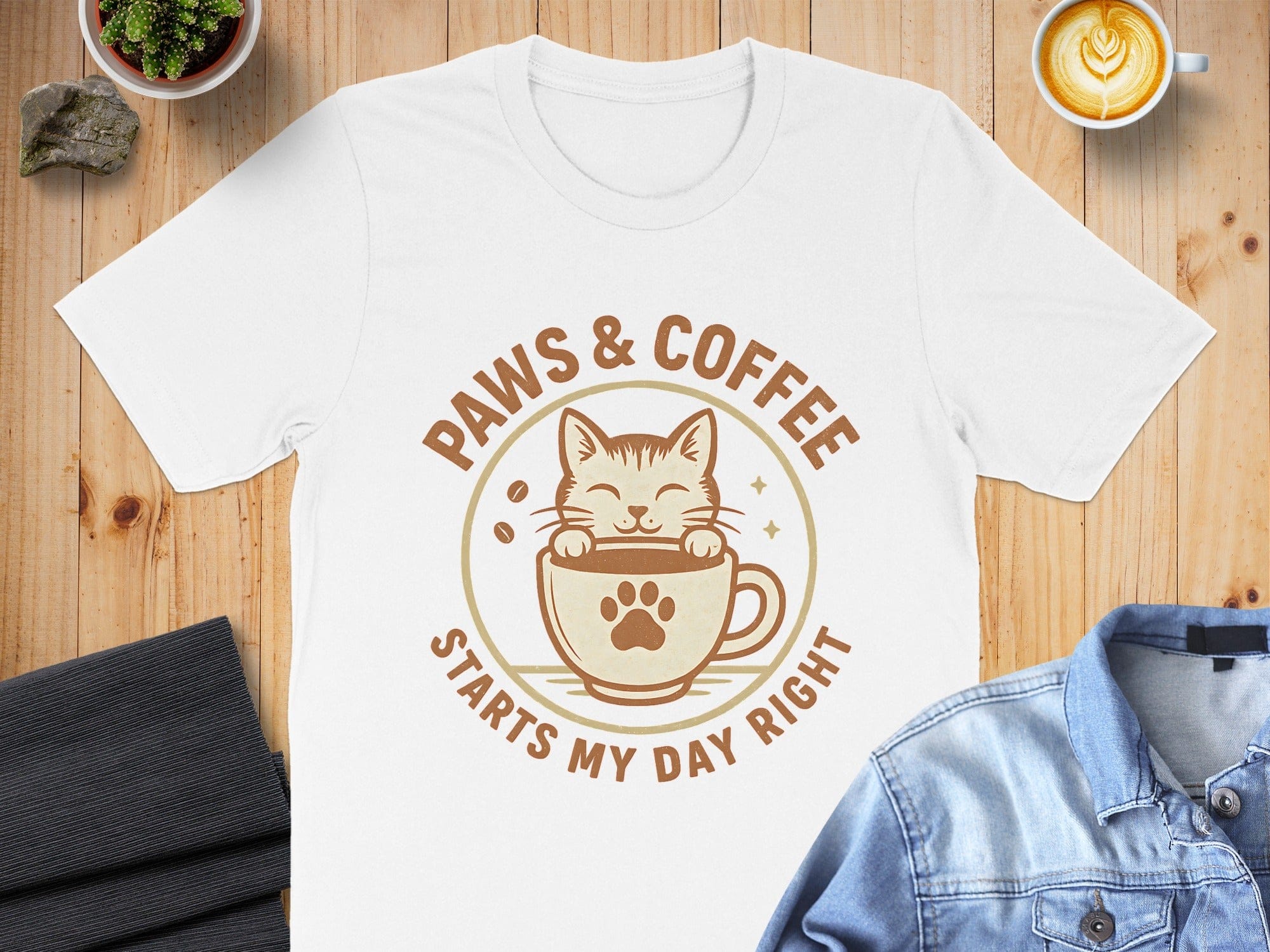 Paws and Coffee Starts My Day Right T-Shirt