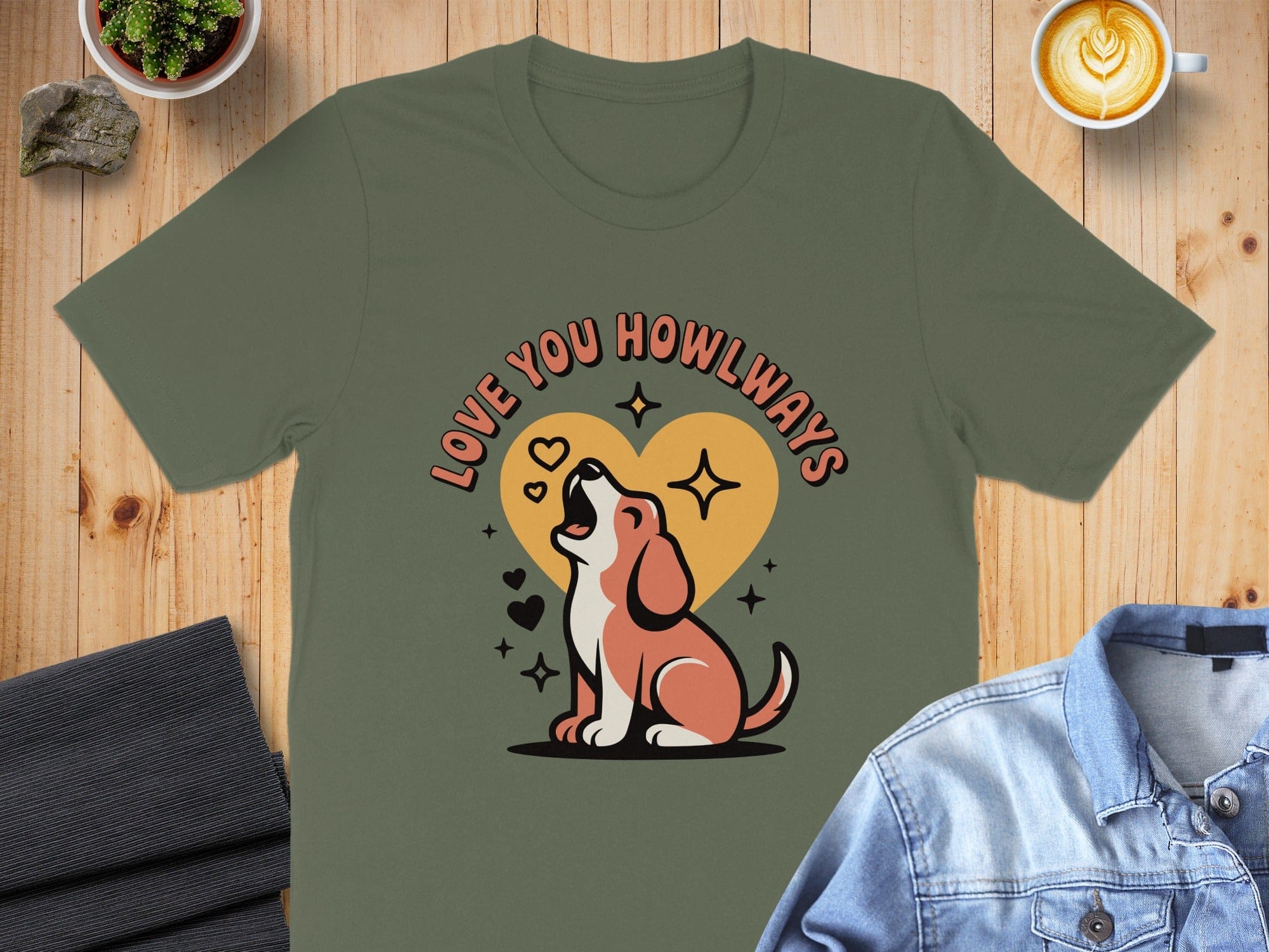 Love You Howlways Cute Puppy Design T-shirt