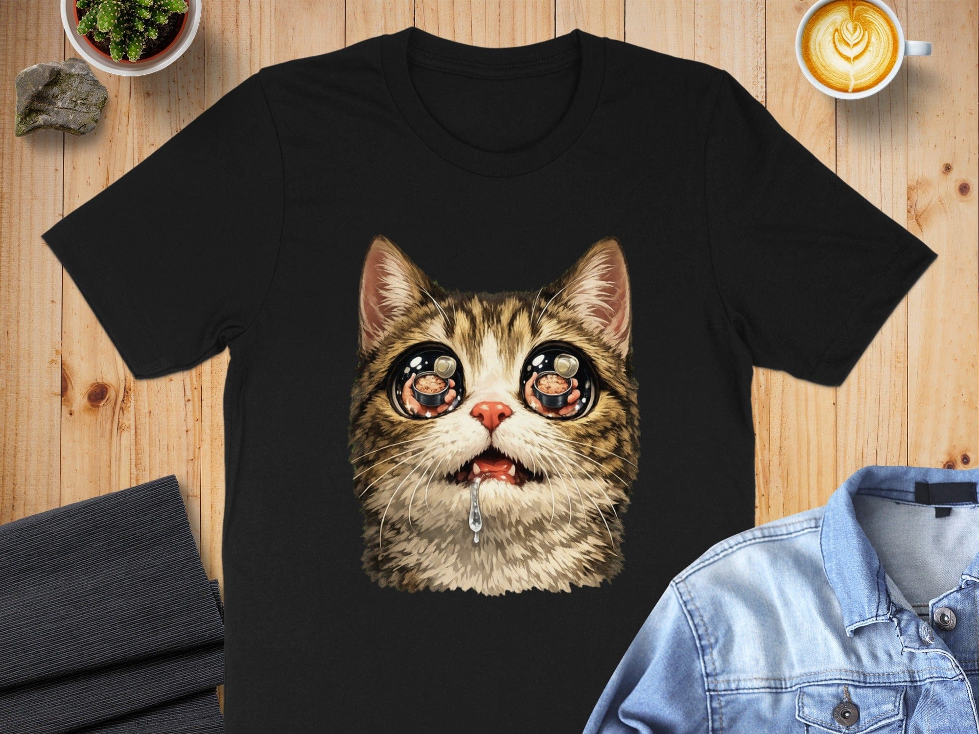 Cute Cat with Teary Eyes Graphic T-shirt
