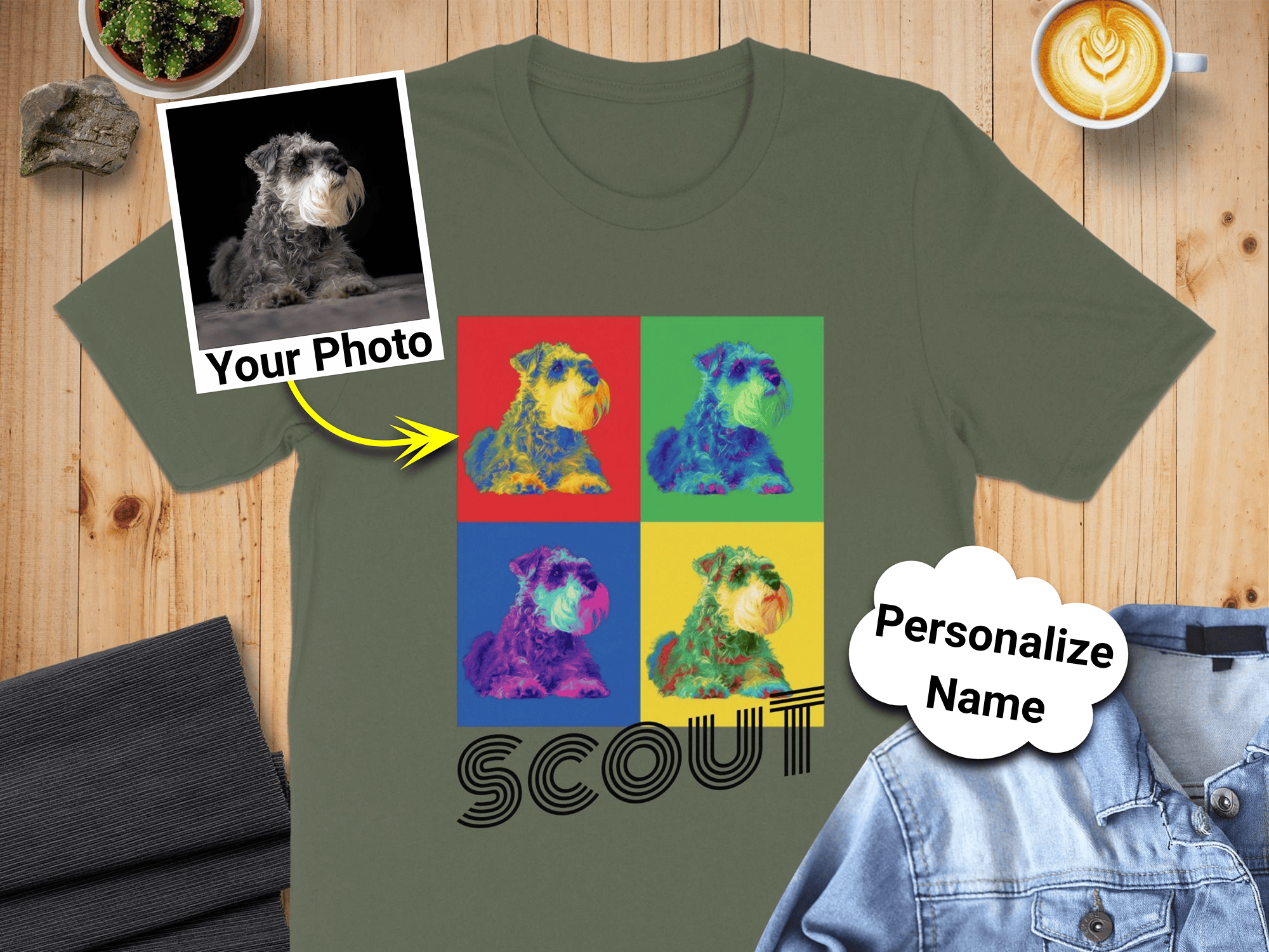 Personalized Custom Dog Photo Shirt with Name
