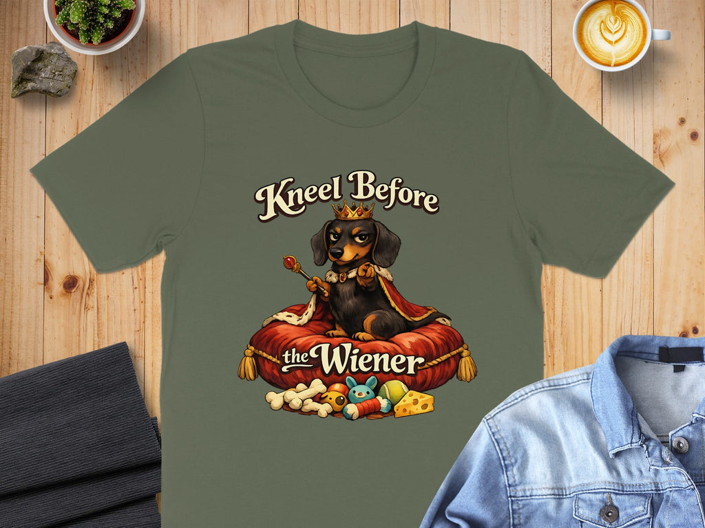 Kneel Before the Wiener Funny Dog Royalty T-shirt