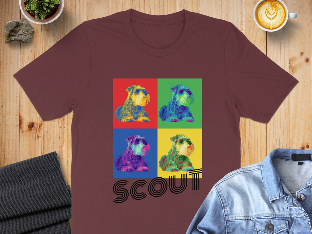 Colorful Pop Art Dog Scout Design T-Shirt