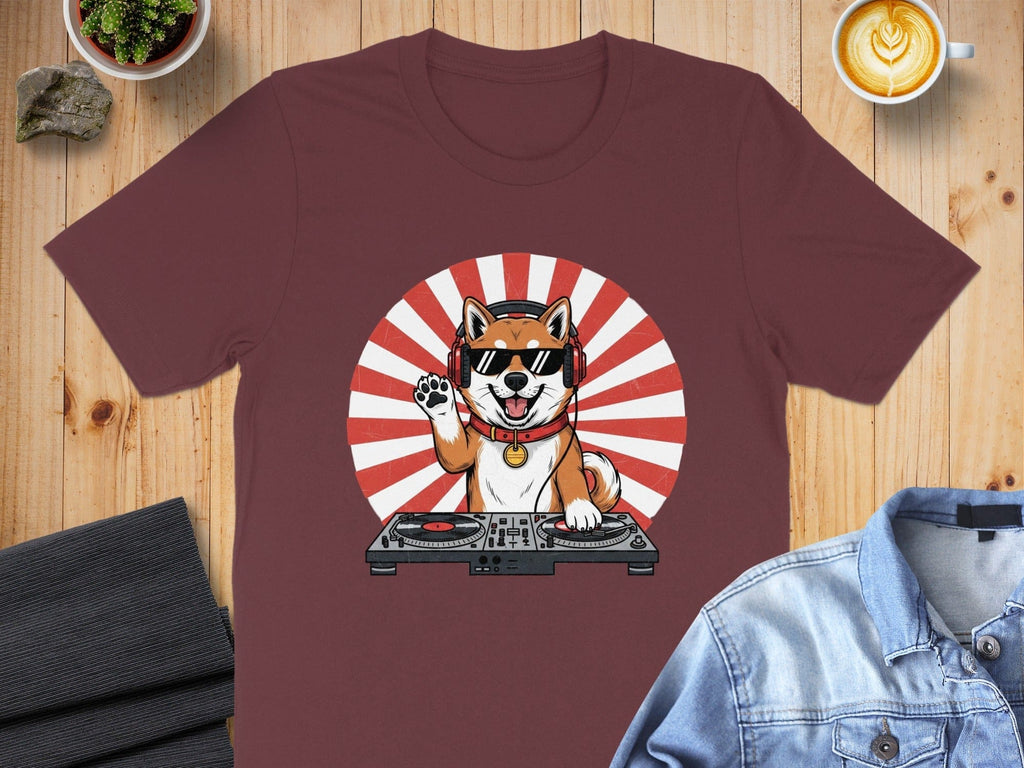Cute DJ Shiba Inu Graphic Tee for Music Lovers