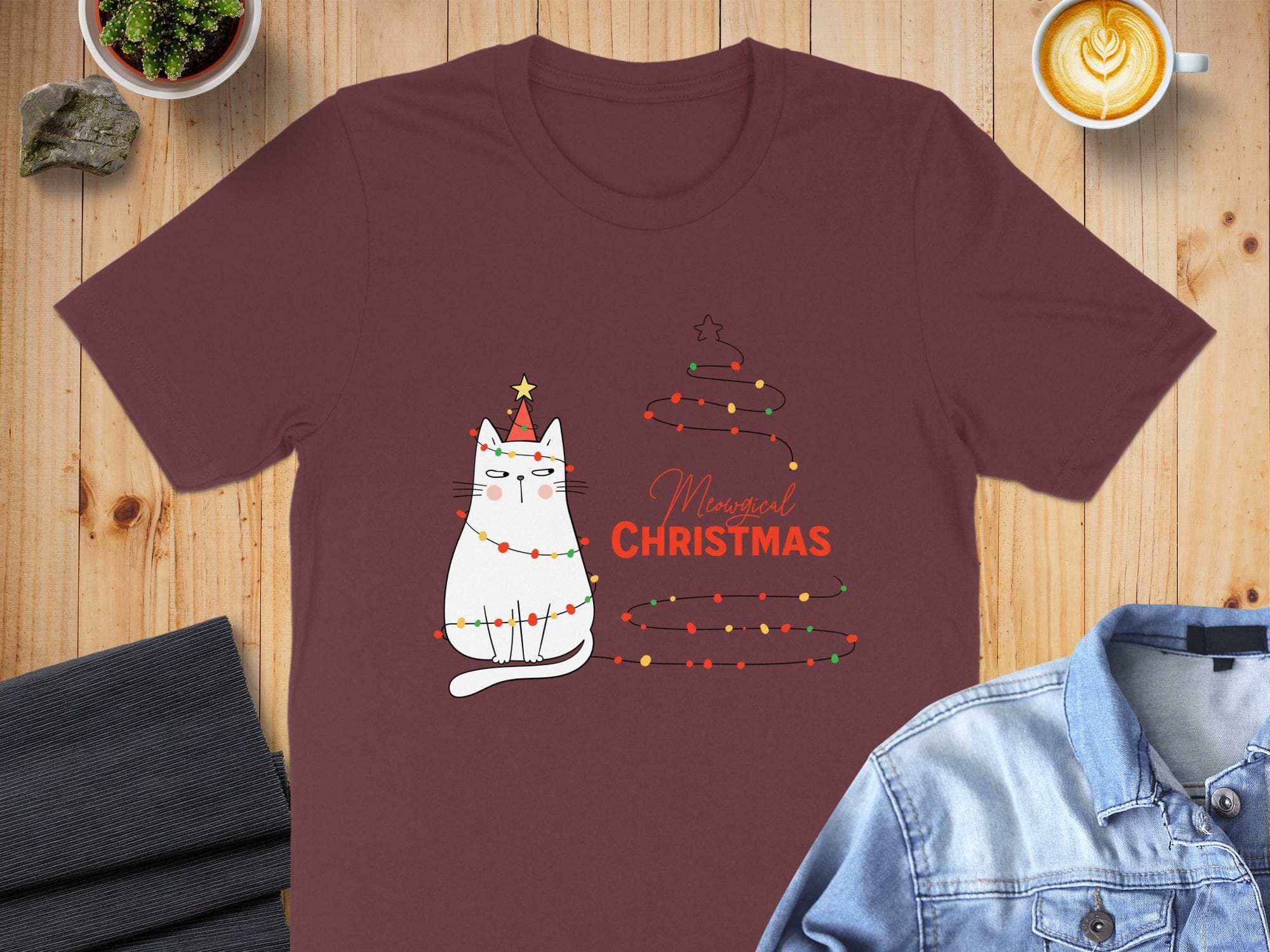 Meowical Christmas Cat Lights Shirt