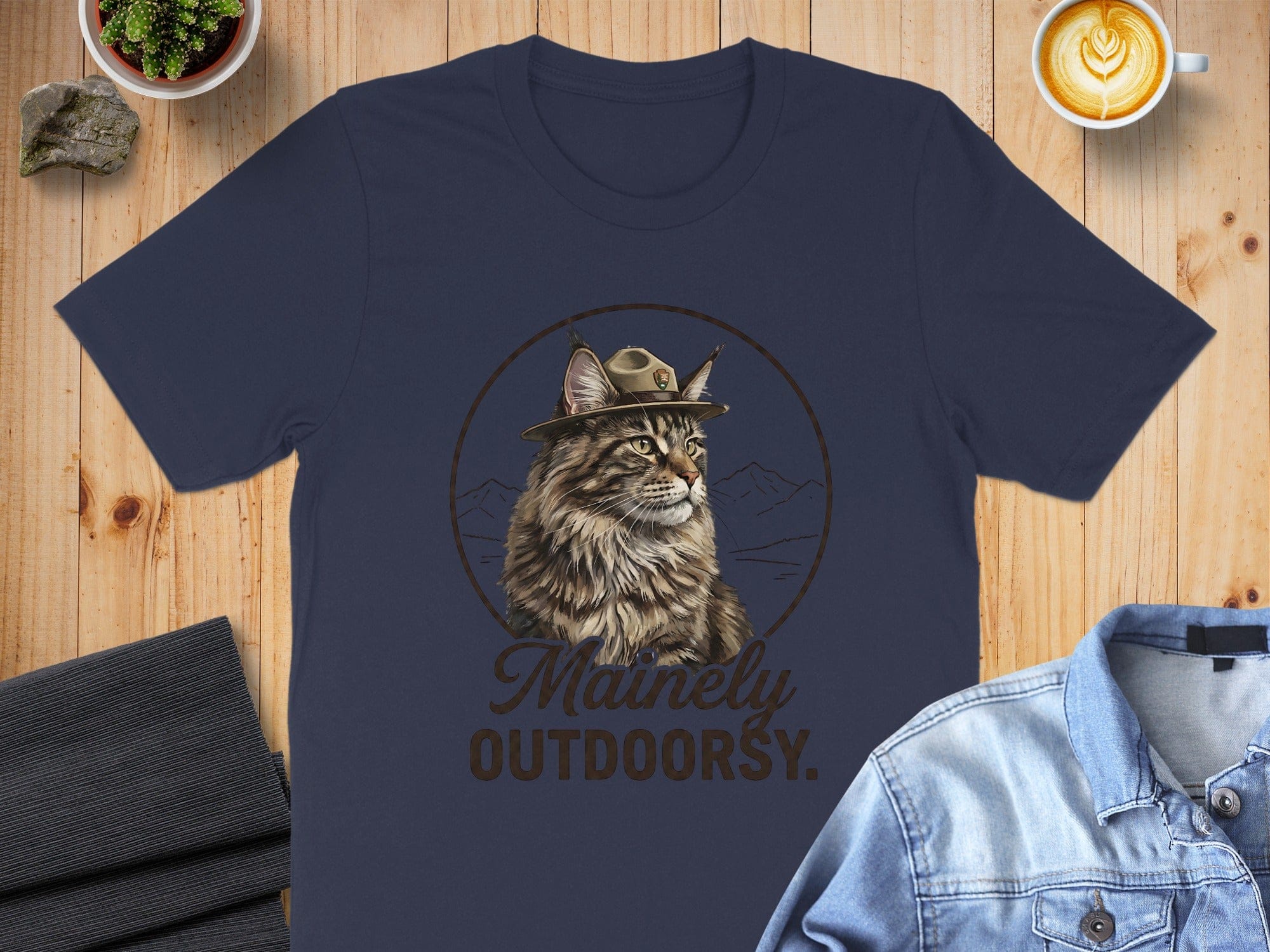 Mainly Outdoorsy Maine Coon Cat T-Shirt